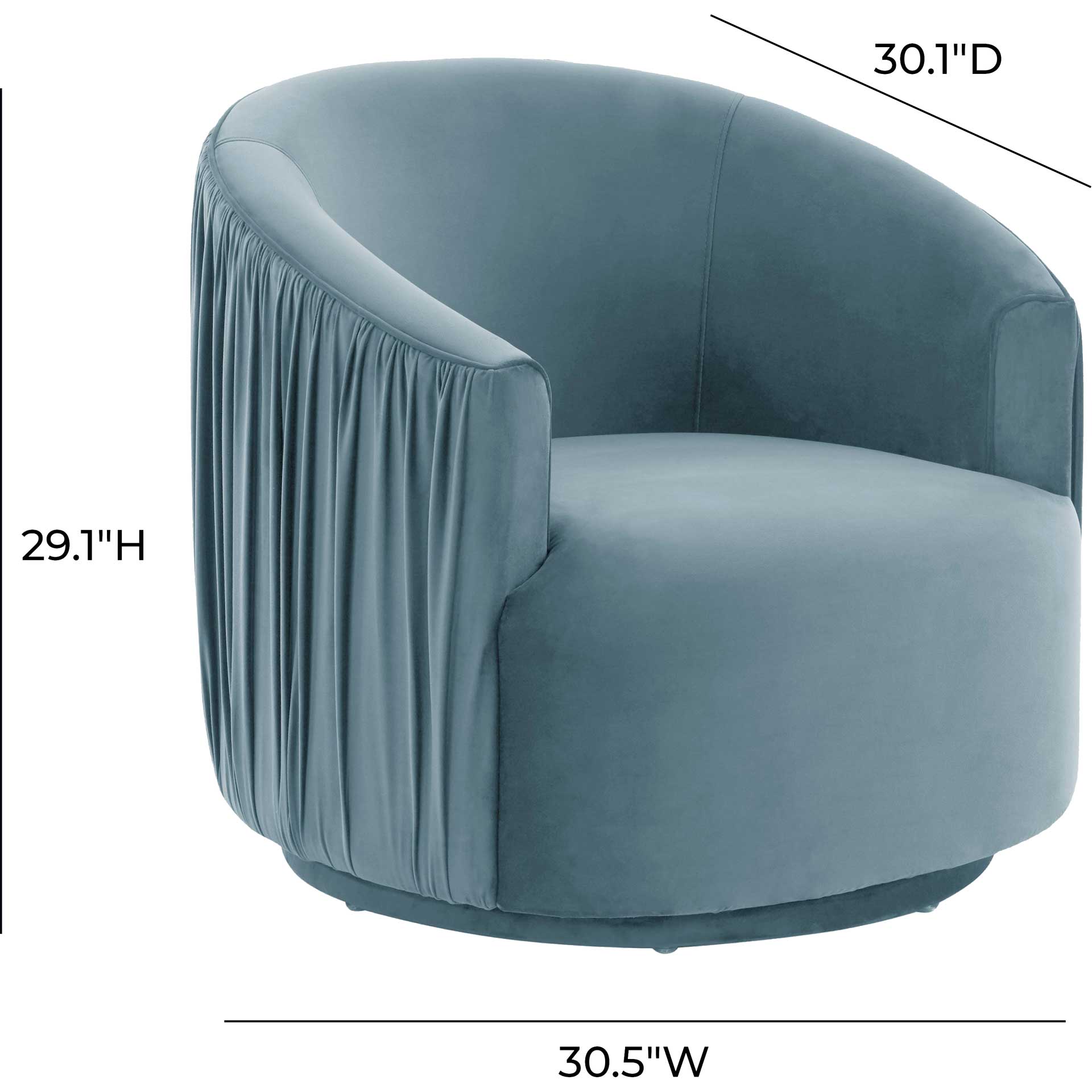 Lodi Pleated Swivel Chair Blue