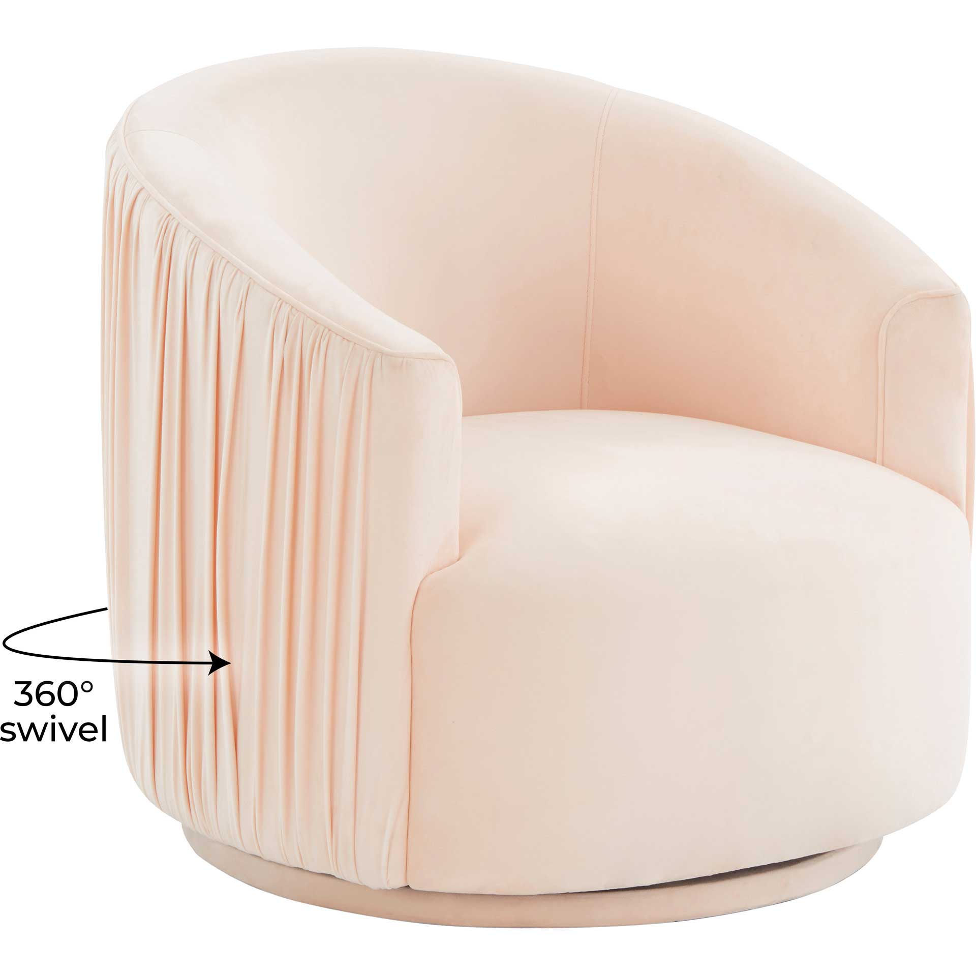 Lodi Pleated Swivel Chair Peche