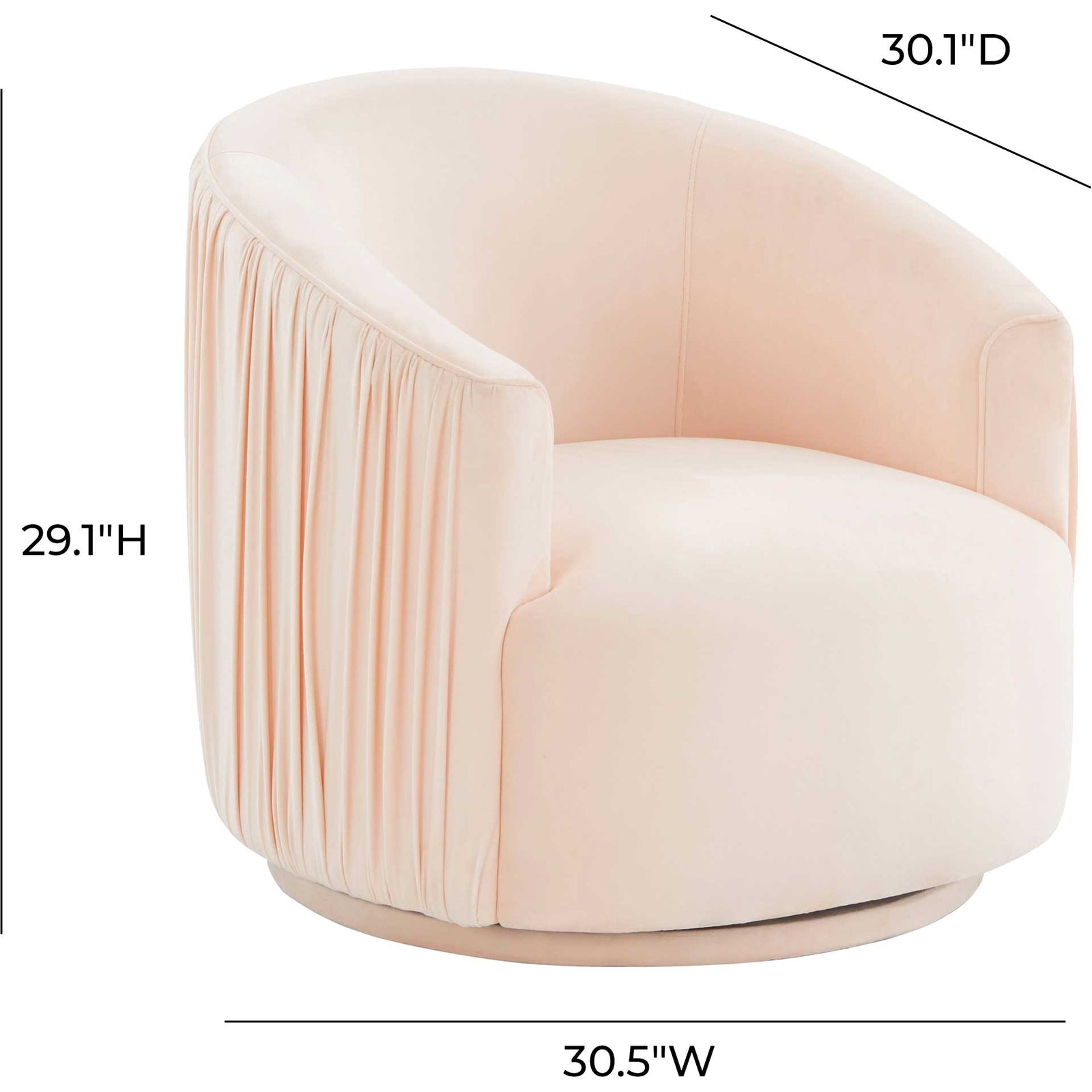 Lodi Pleated Swivel Chair Peche