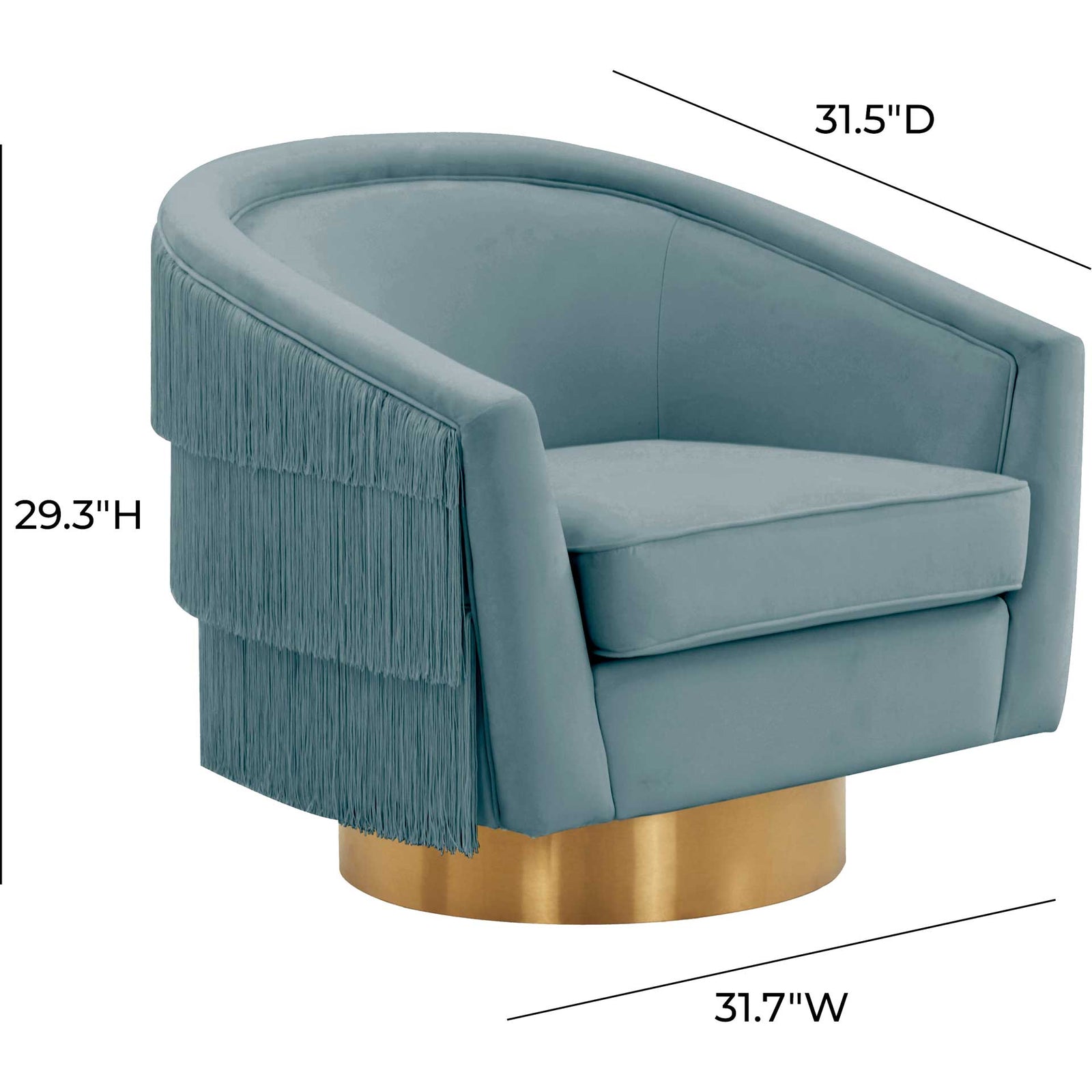 Fleur Swivel Chair Bluestone
