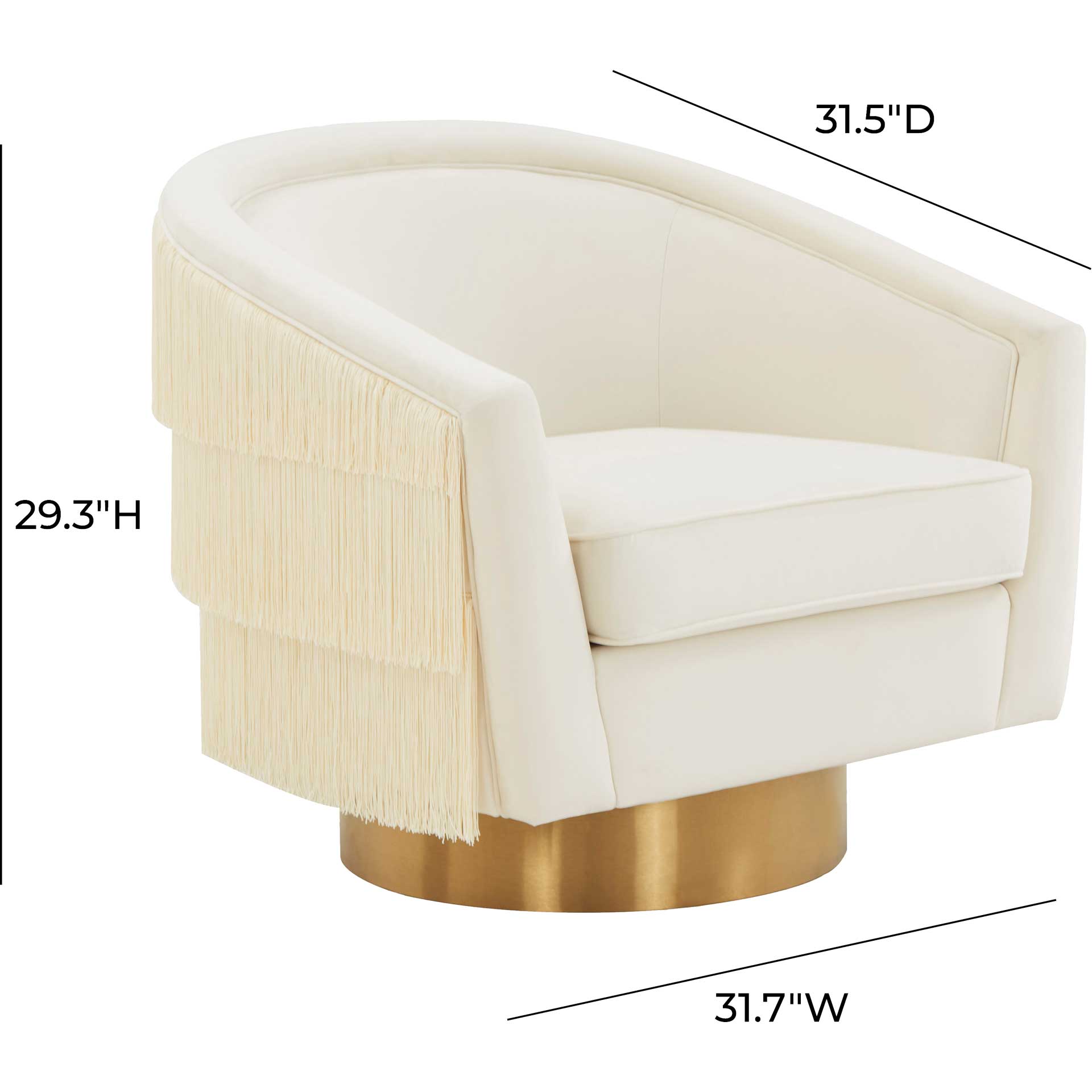 Fleur Swivel Chair Cream