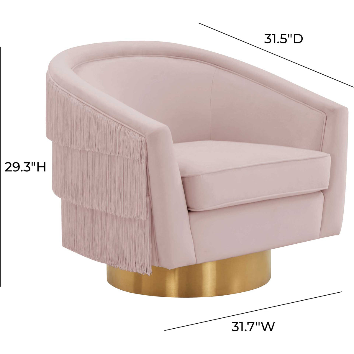 Fleur Swivel Chair Blush