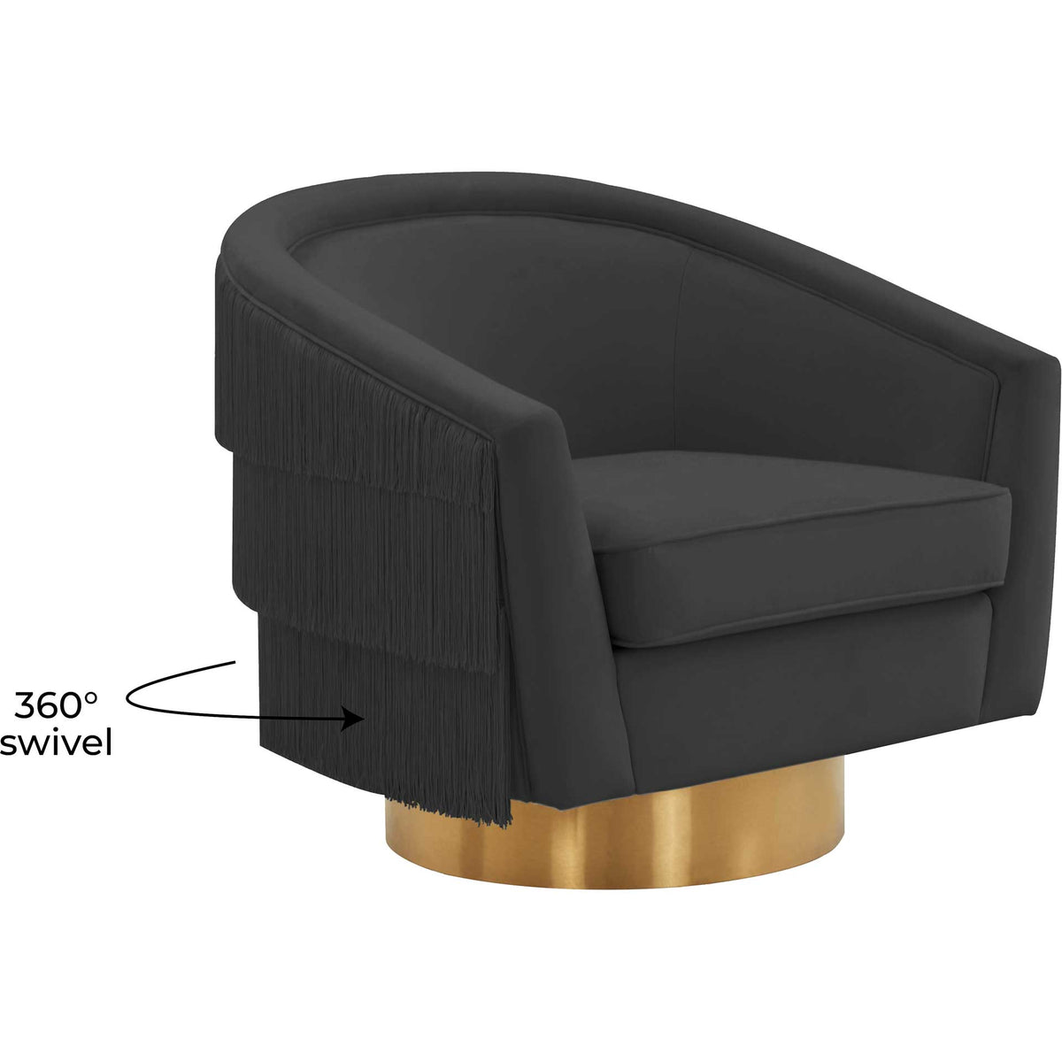 Fleur Swivel Chair Black