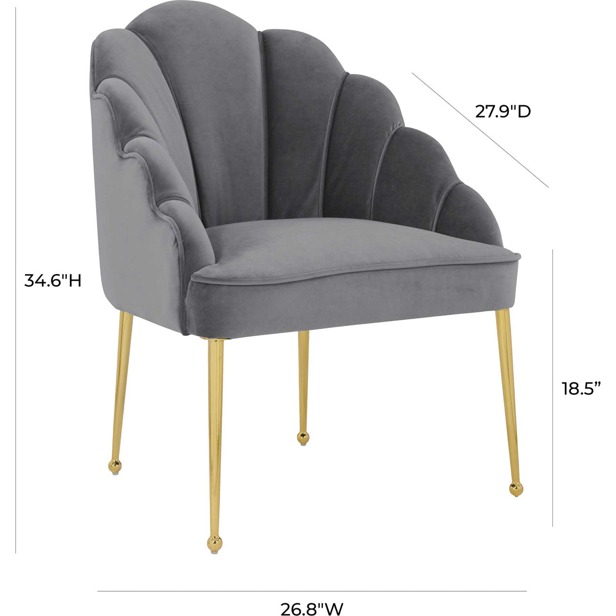 Dalton Velvet Chair Gray