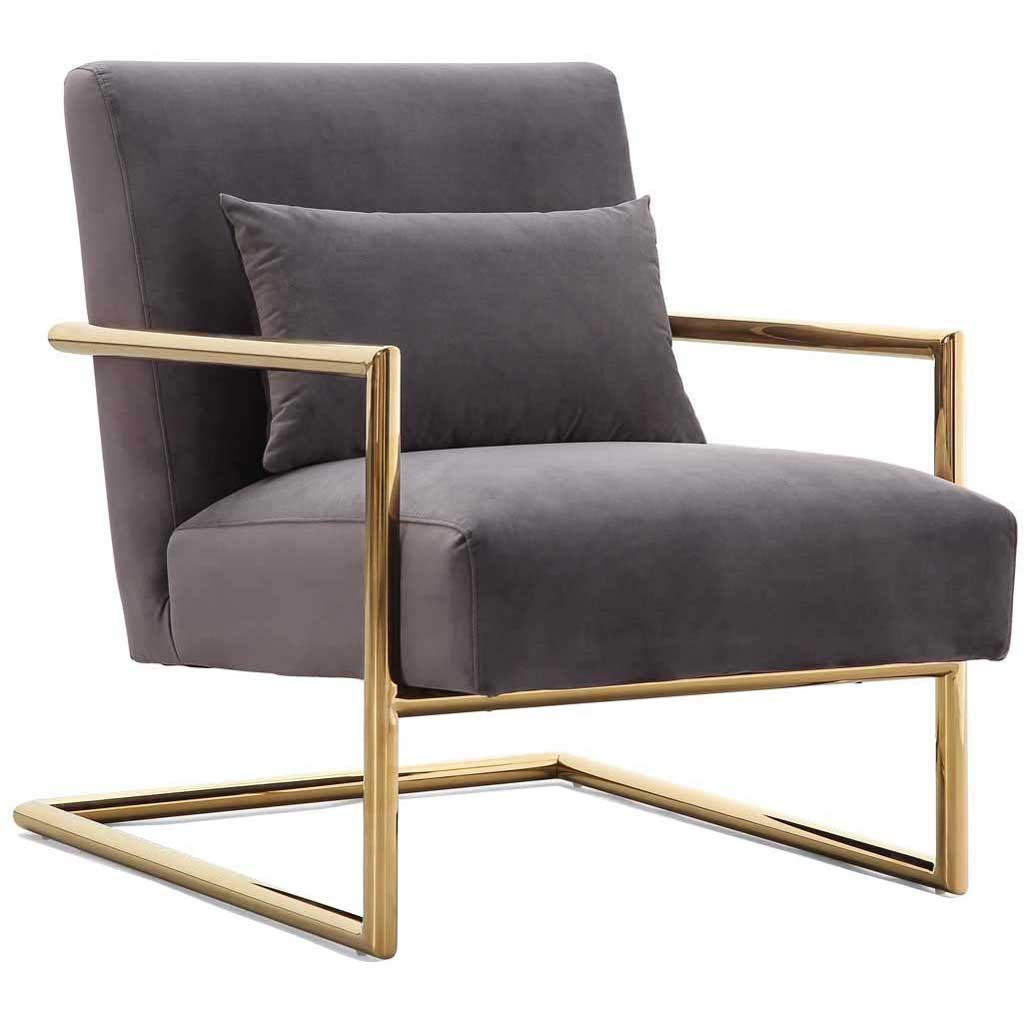 Ellen Gray Velvet Chair