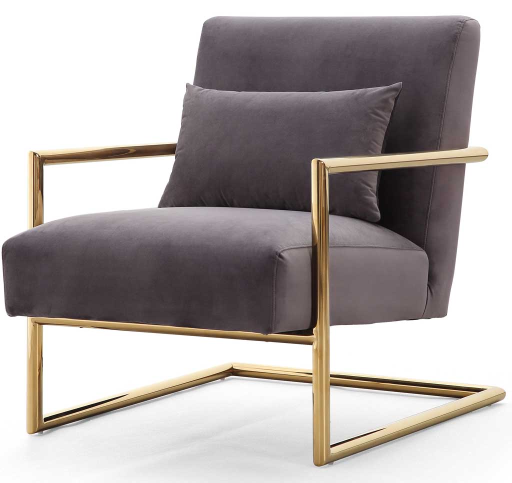 Ellen Gray Velvet Chair