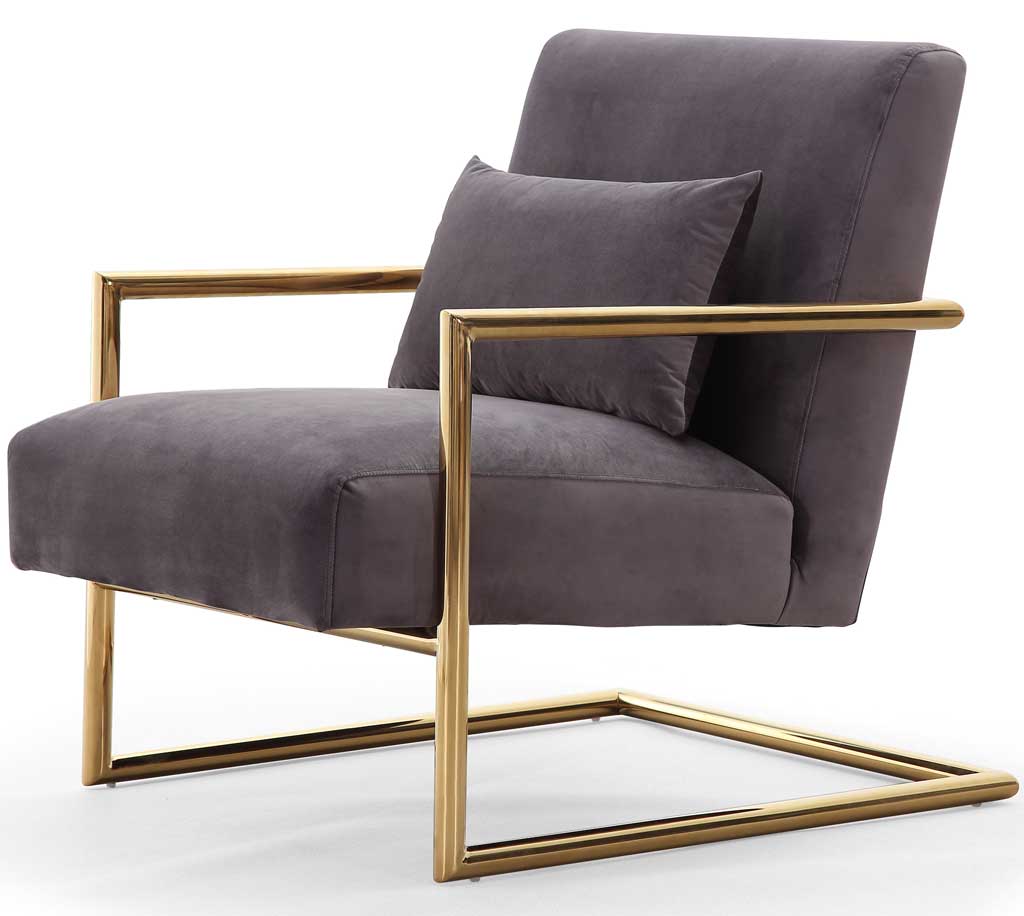 Ellen Gray Velvet Chair