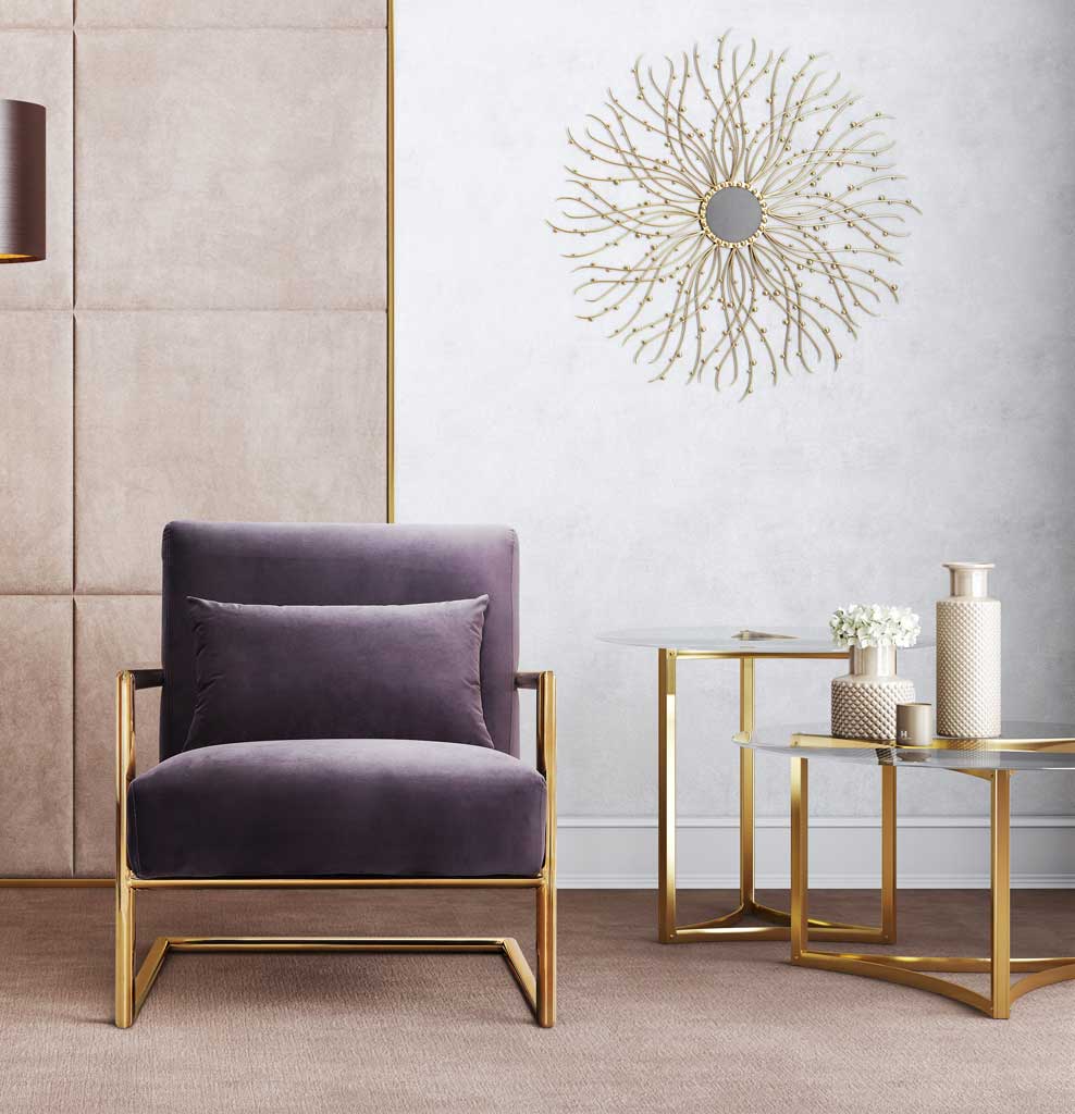 Ellen Gray Velvet Chair