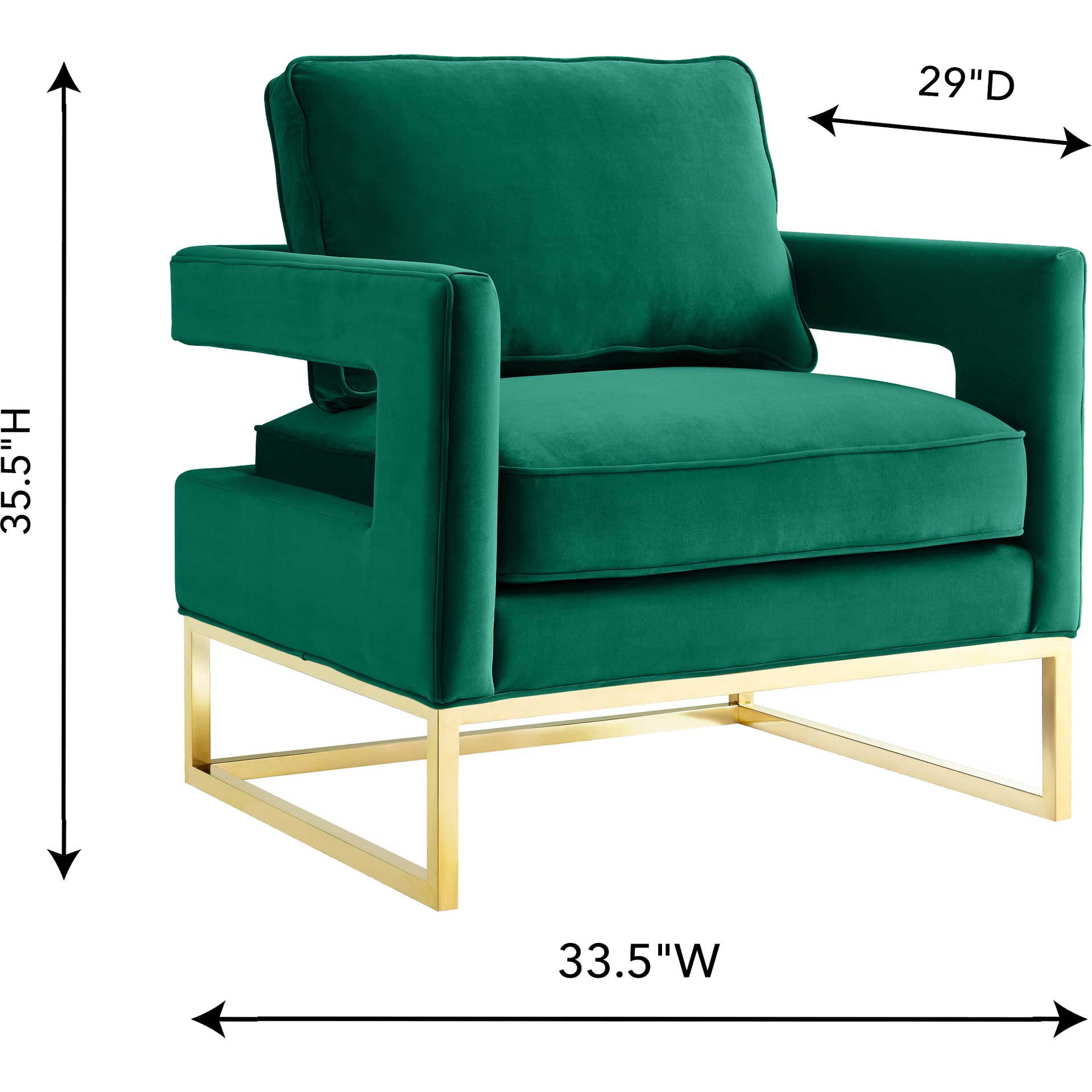 Alex Velvet Chair Green