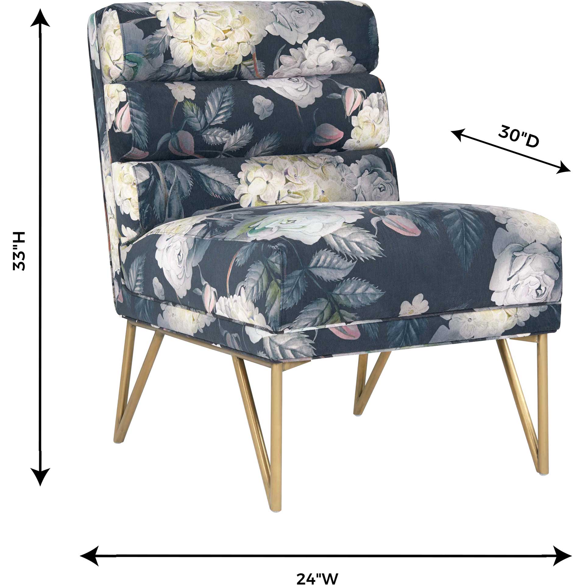 Keaton Floral Velvet Chair Multi