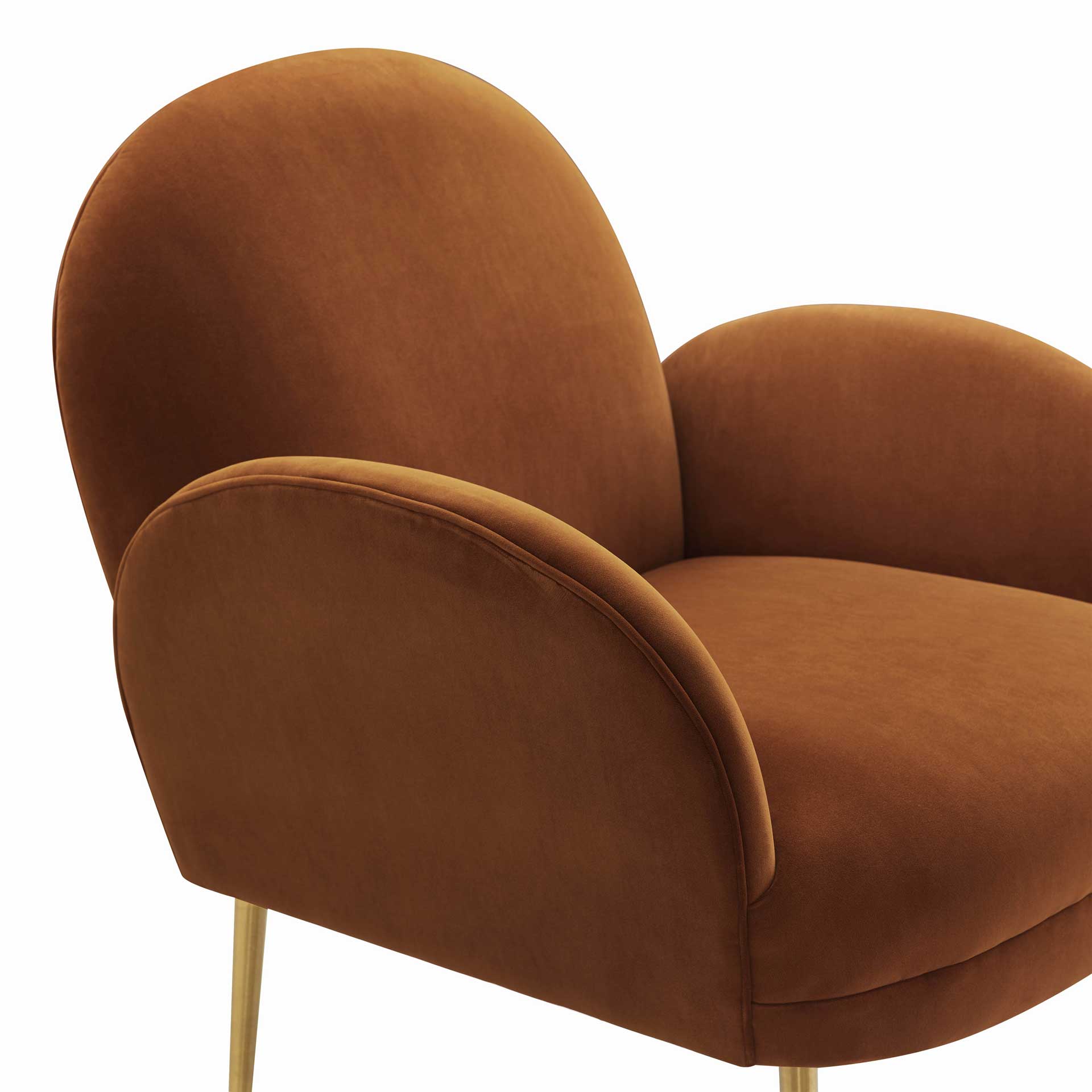 Grimson Velvet Chair Cognac