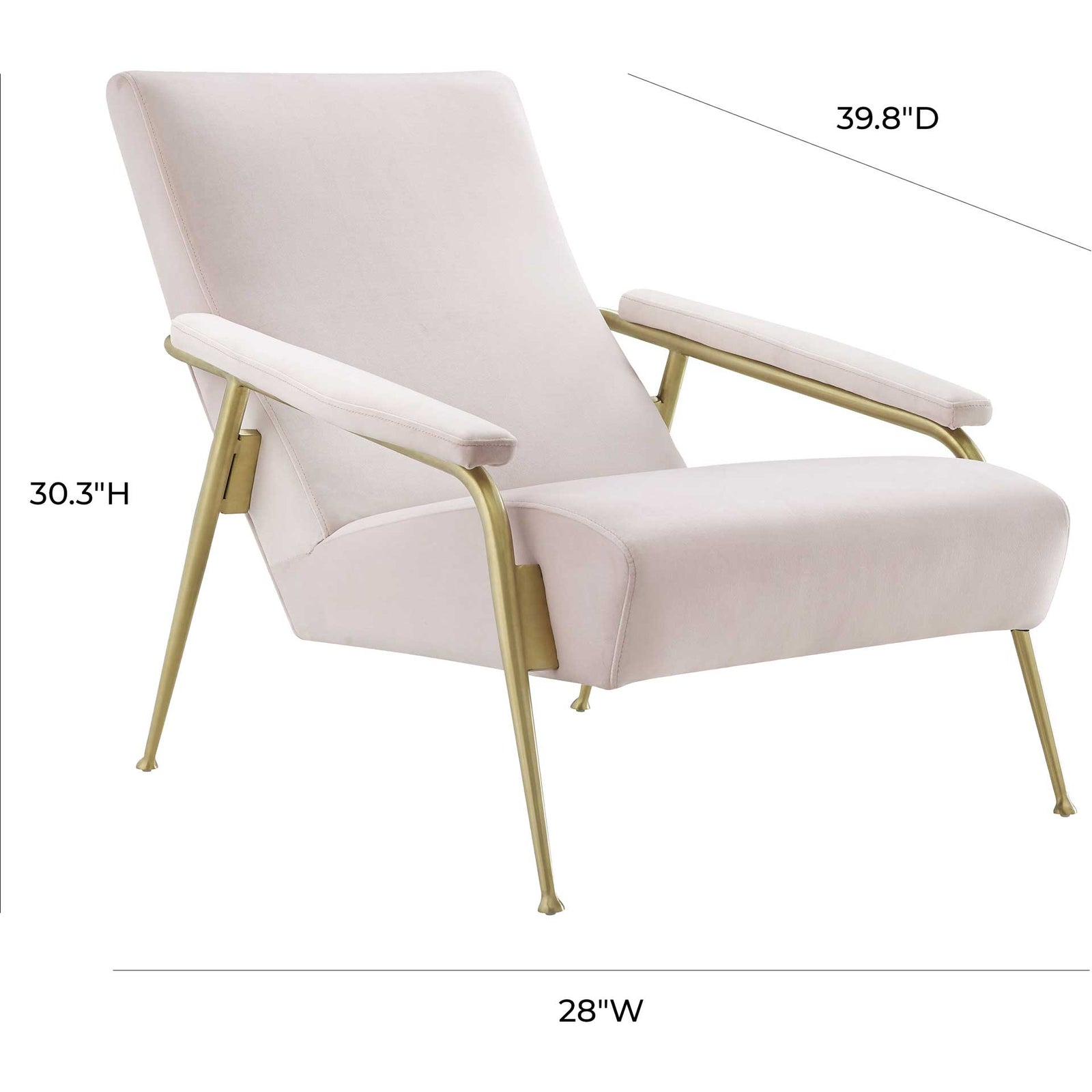 Abella Velvet Chair Blush