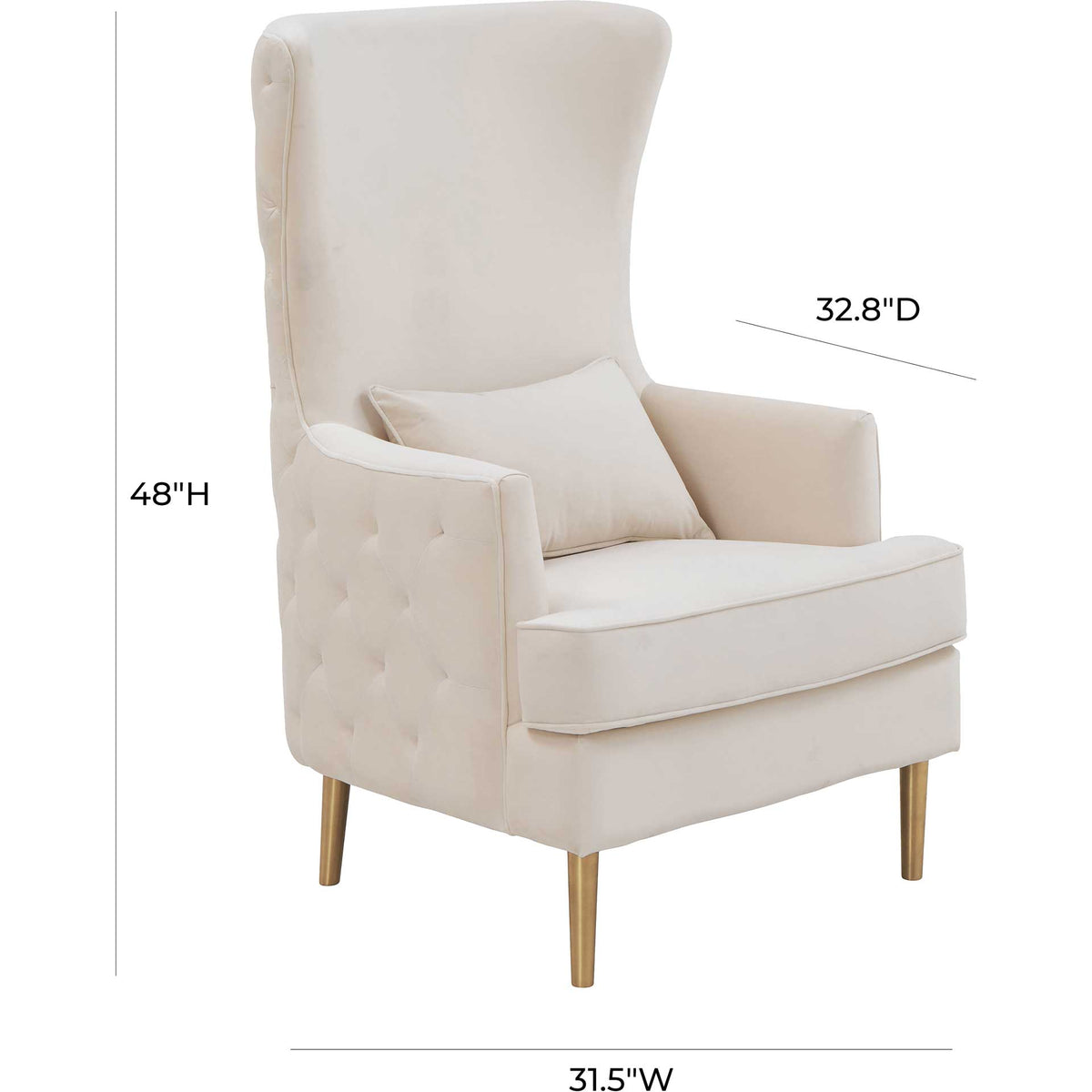 Alaia Tall Tufted Back Chair Cream