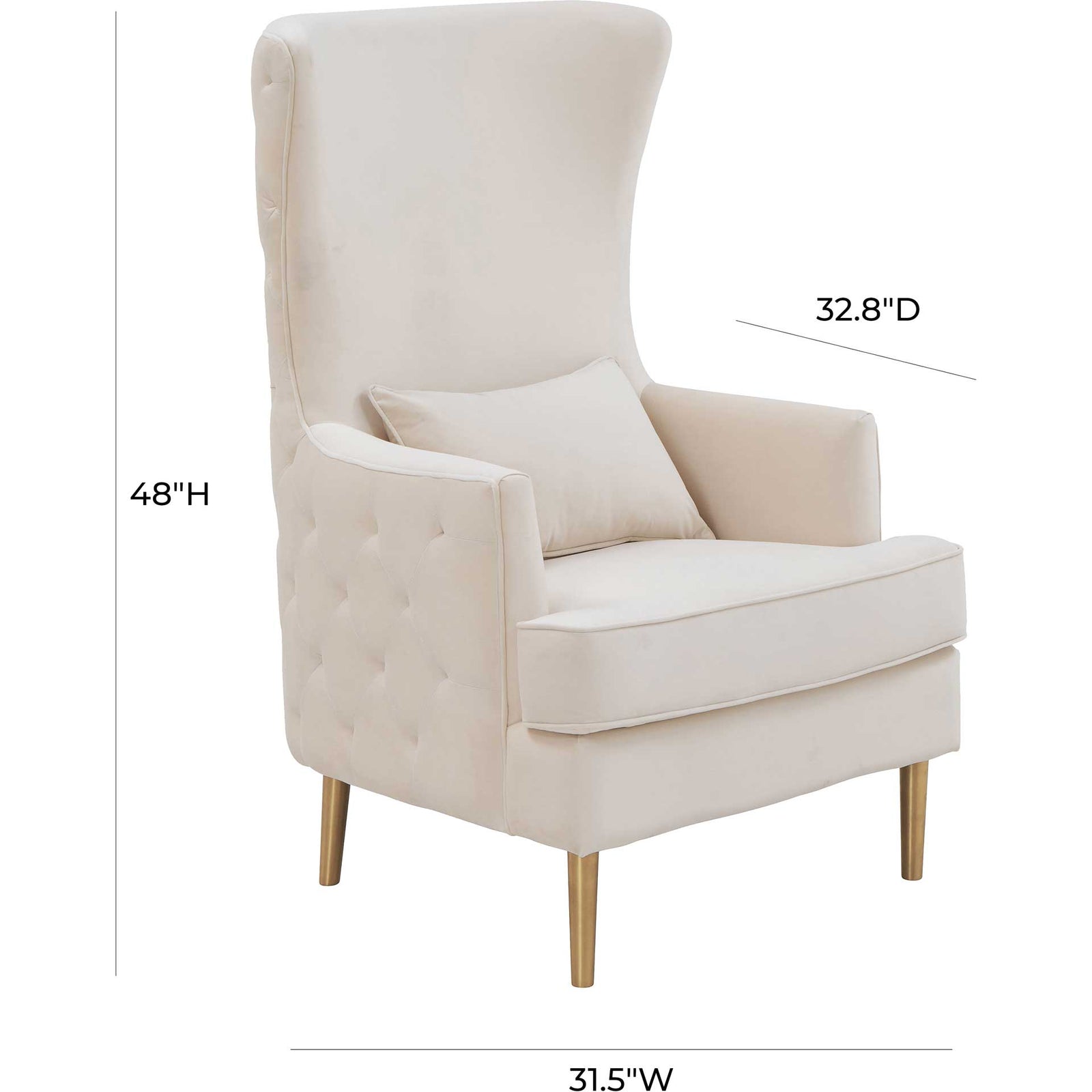 Alaia Tall Tufted Back Chair Cream