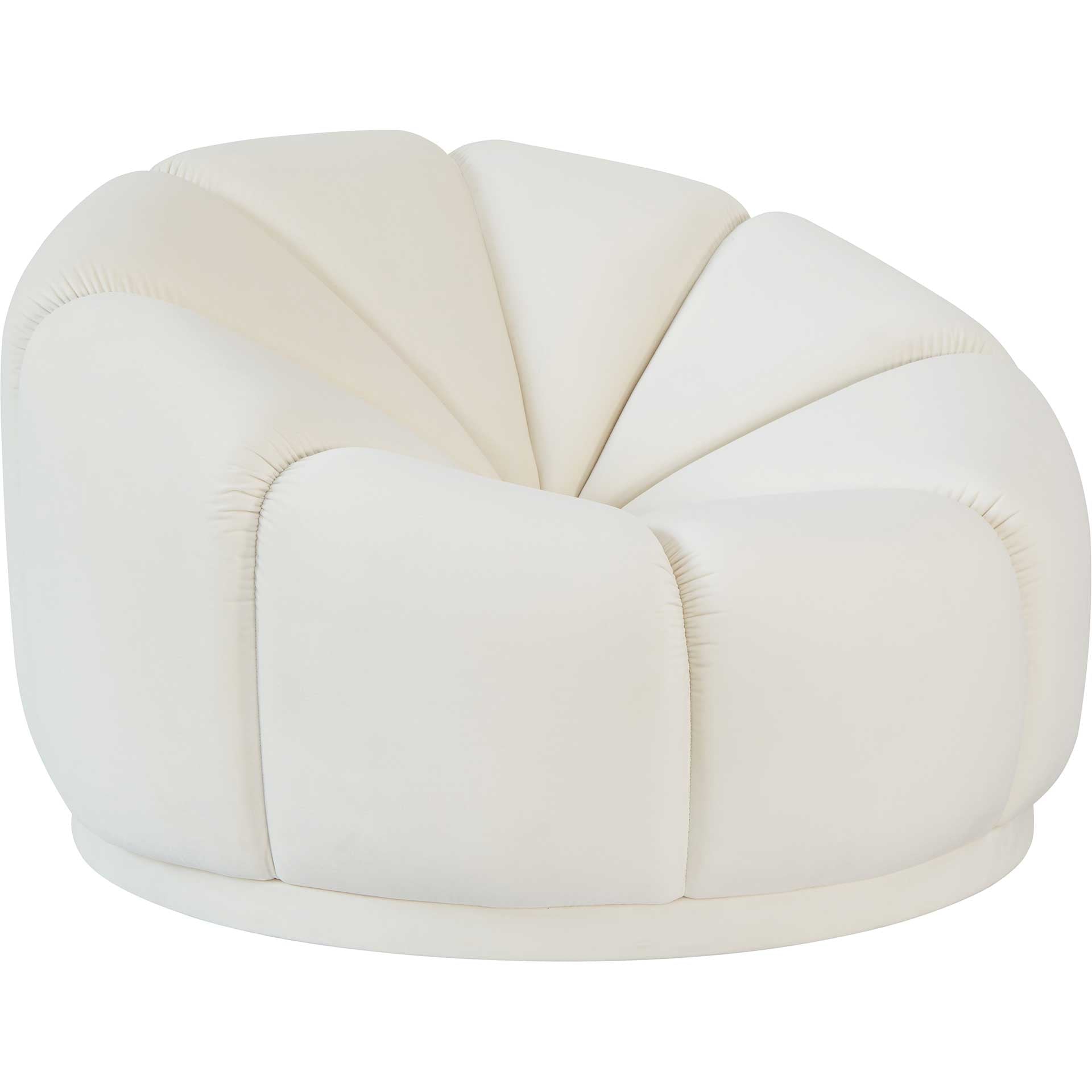 Madilyn Velvet Lounge Chair Cream