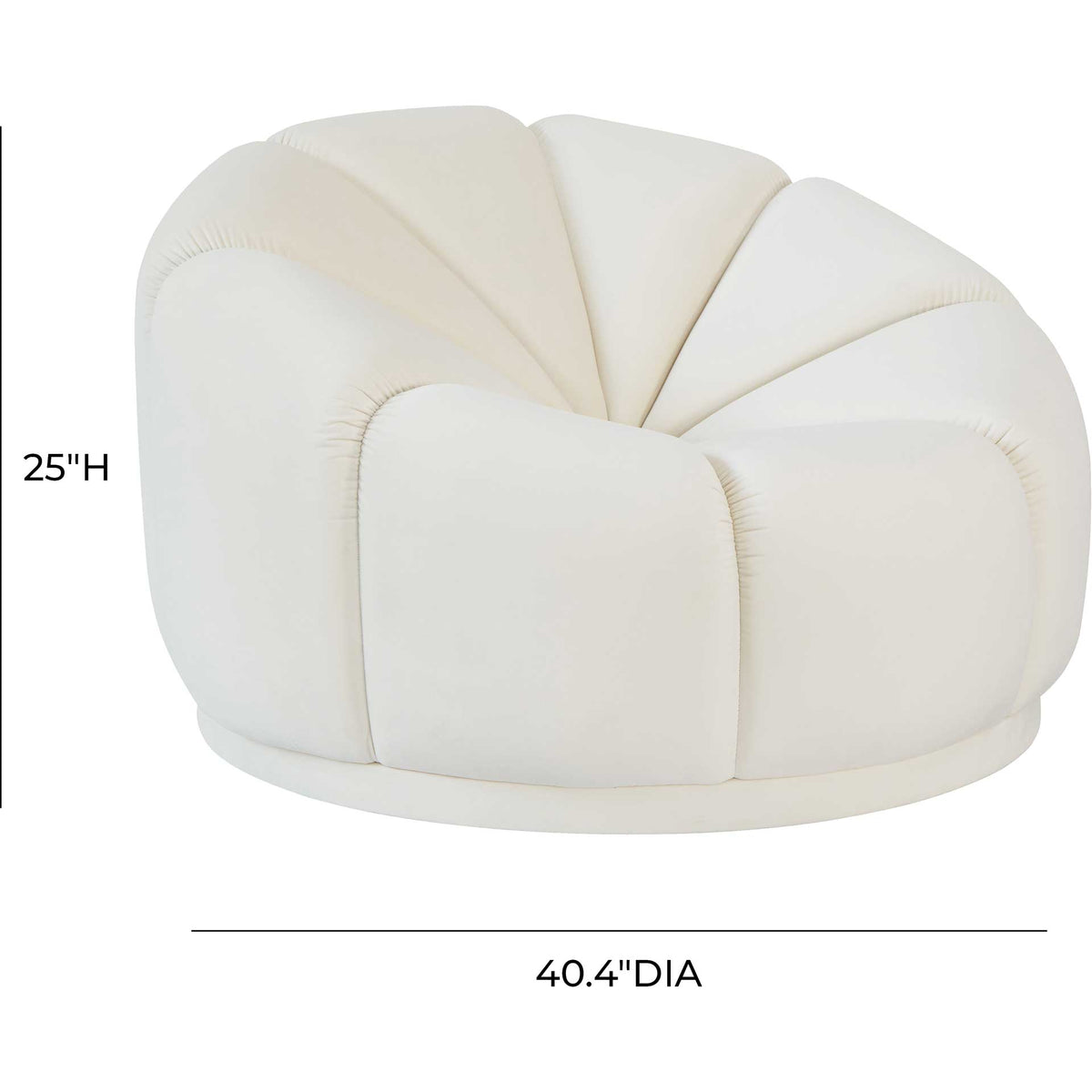 Madilyn Velvet Lounge Chair Cream