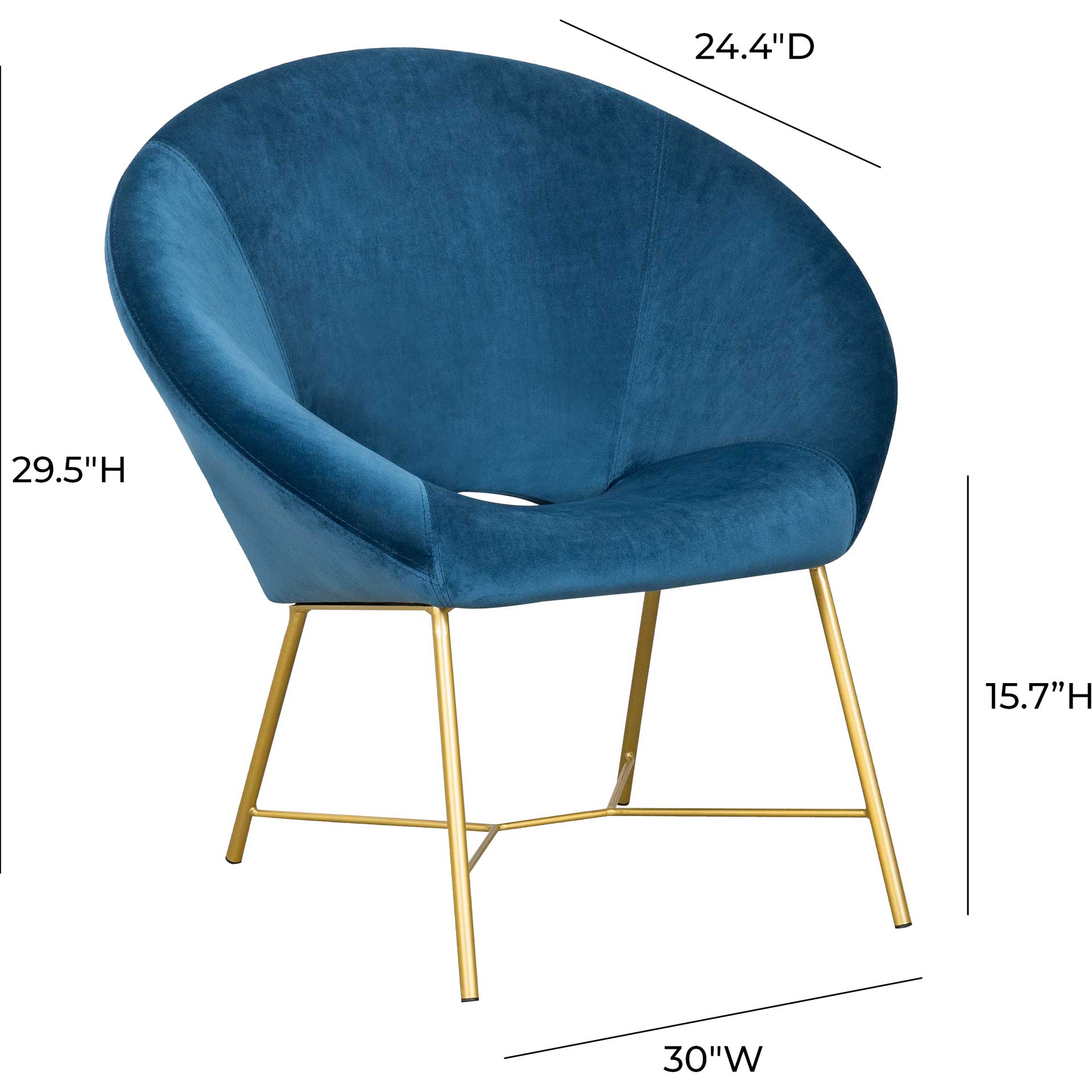 Noely Velvet Chair Navy