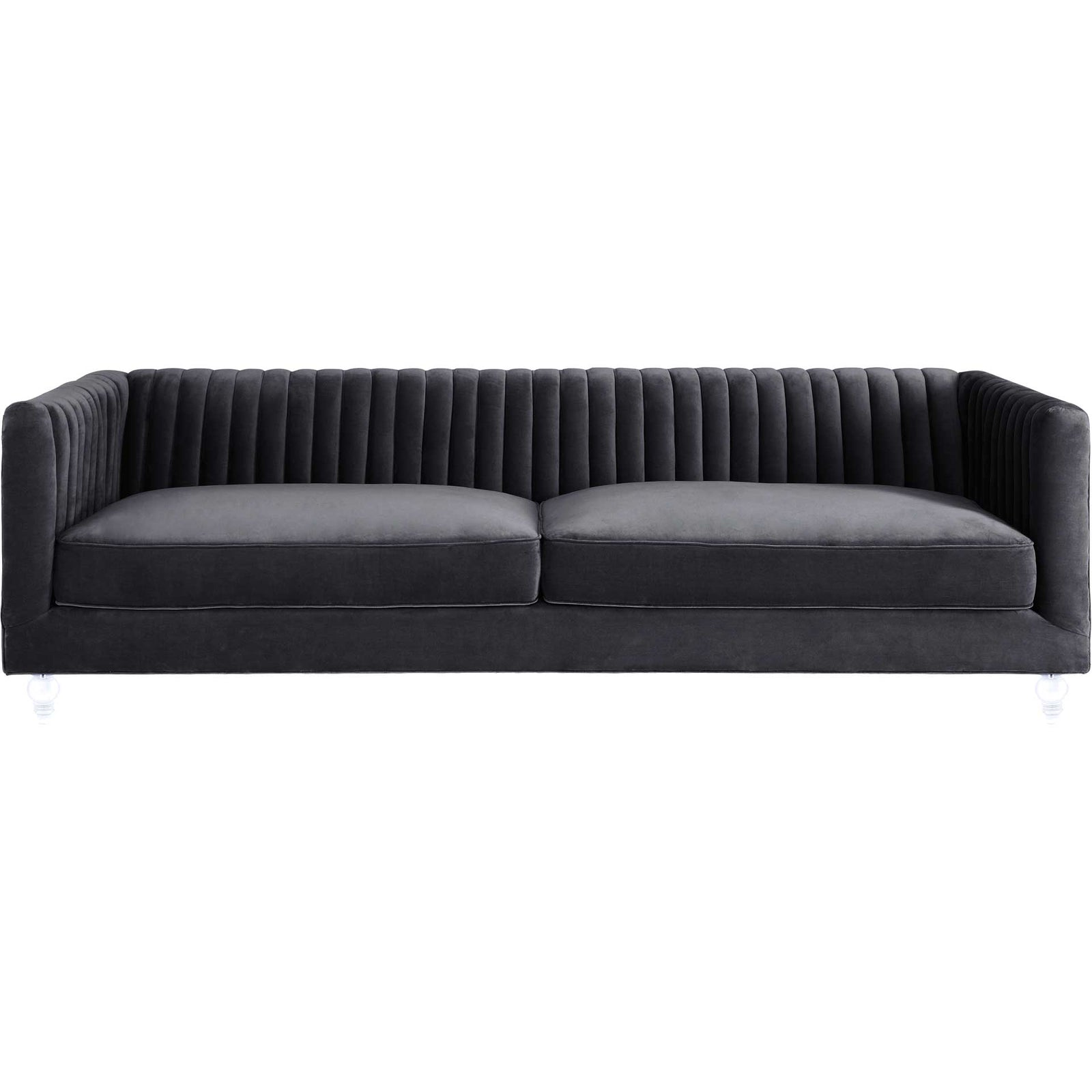 Aviate Velvet Sofa Gray