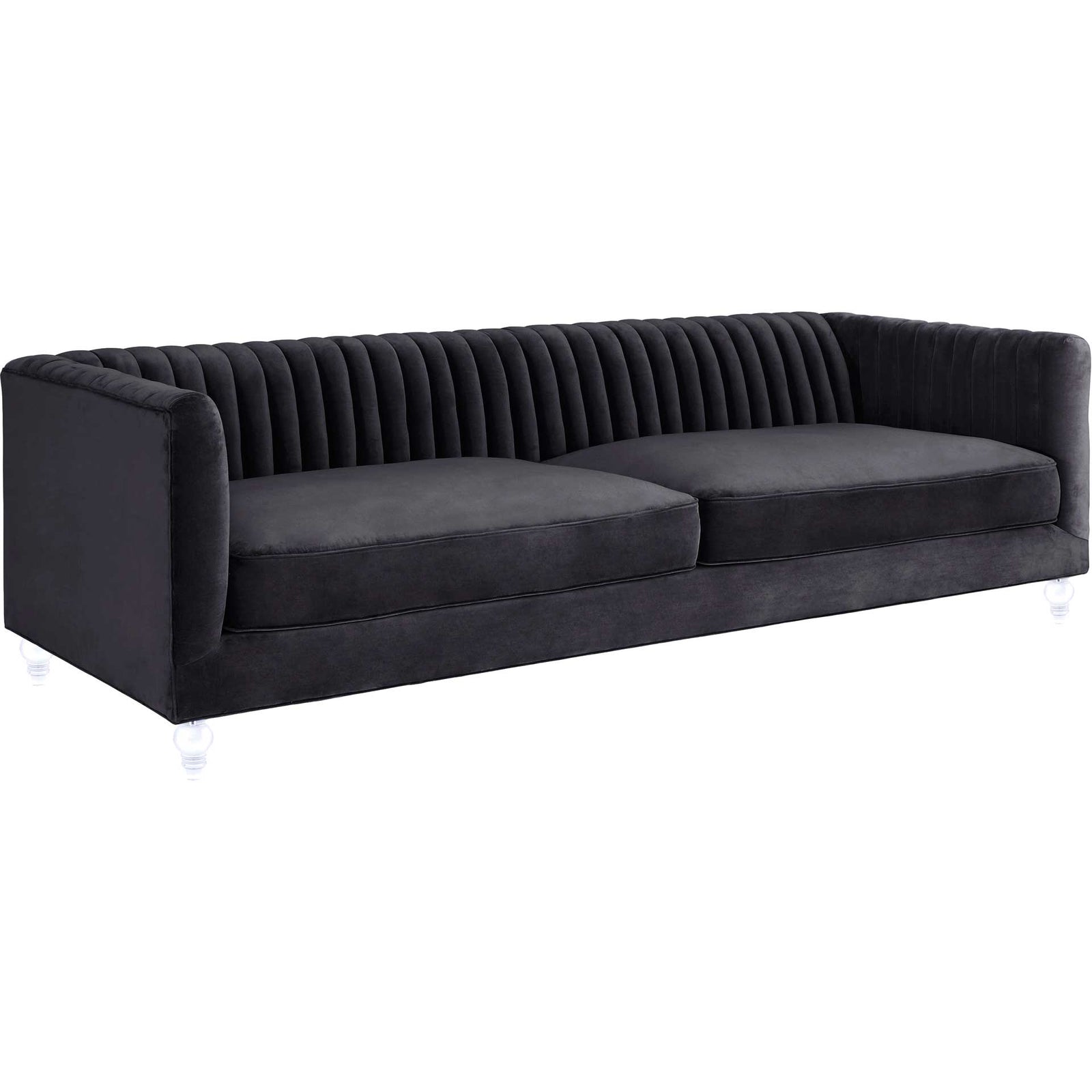 Aviate Velvet Sofa Gray