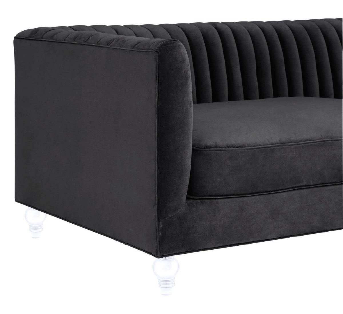 Aviate Velvet Sofa Gray