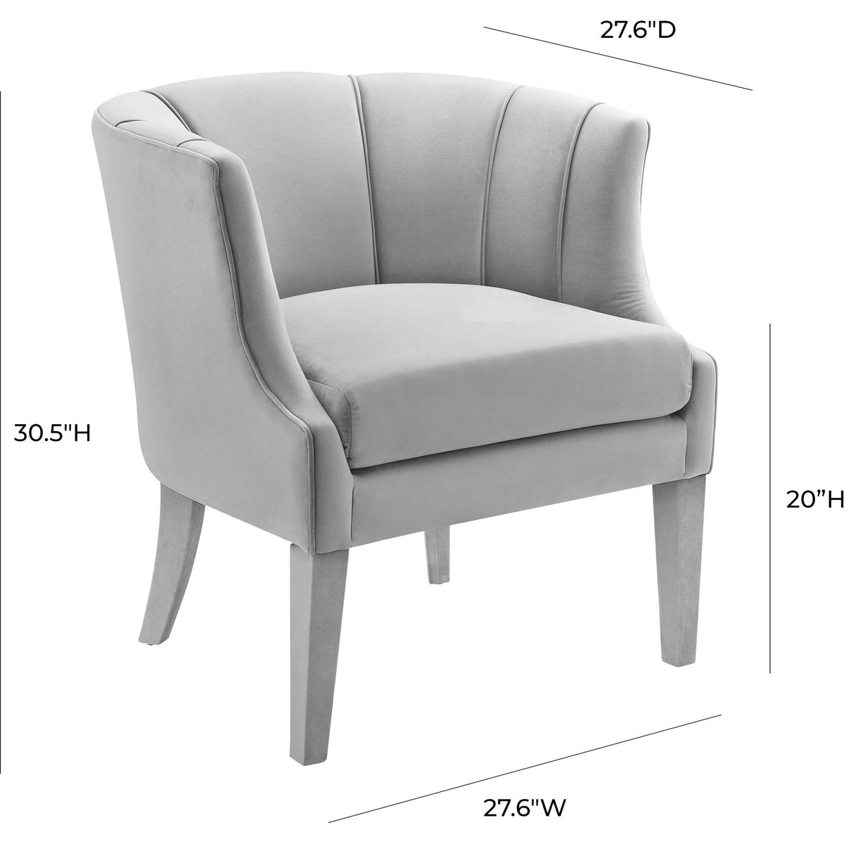Tucker Velvet Chair Gray