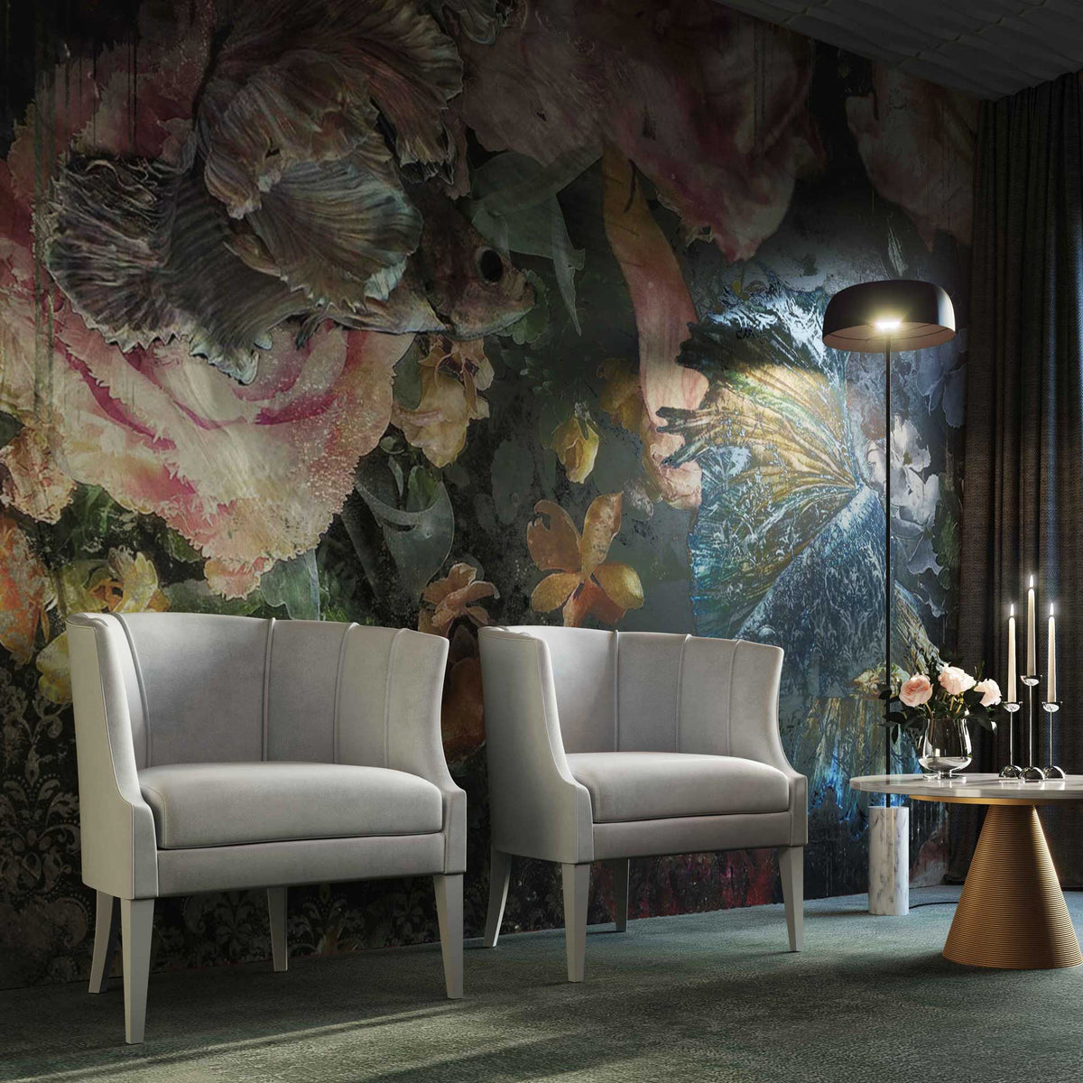 Tucker Velvet Chair Gray