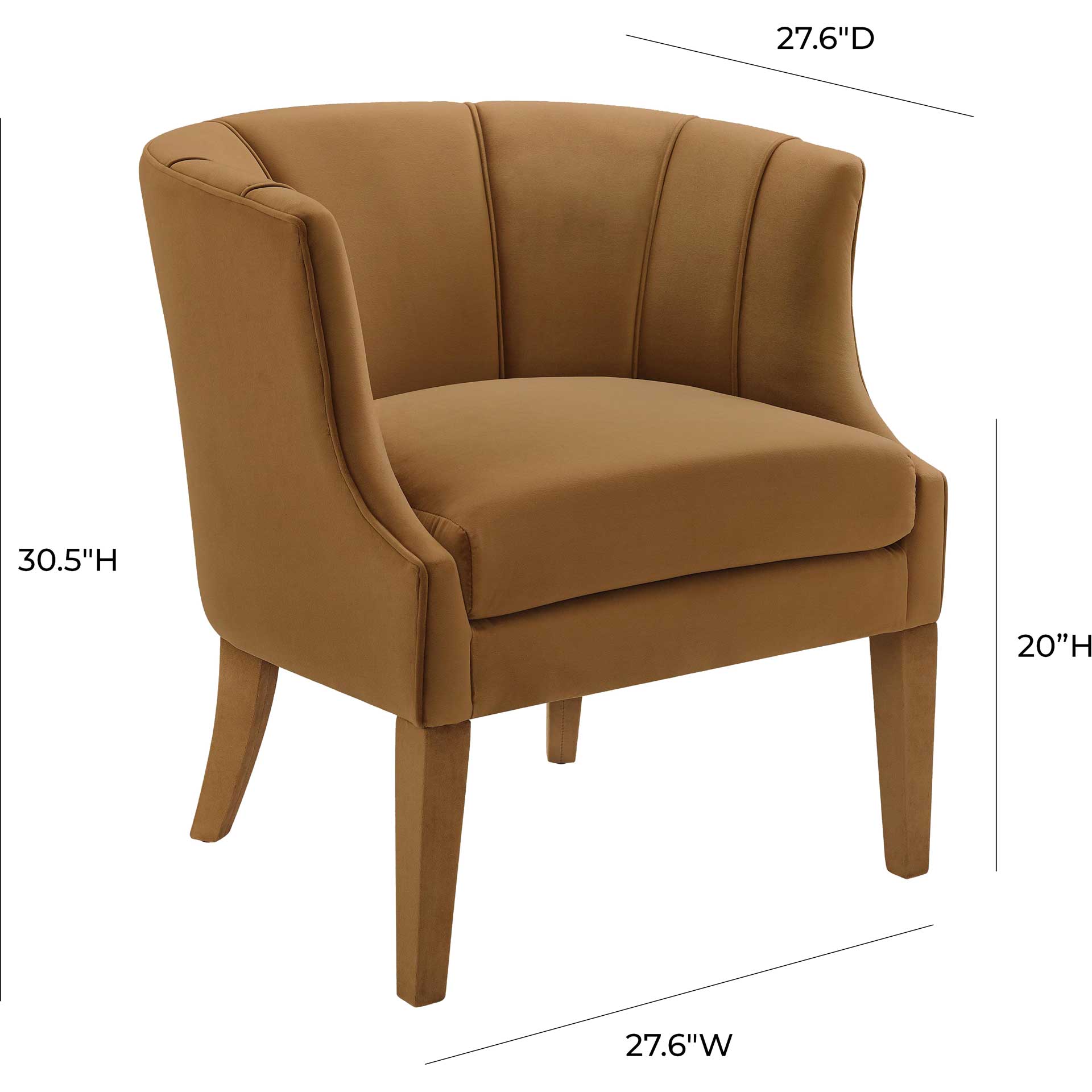 Tucker Velvet Chair Cognac