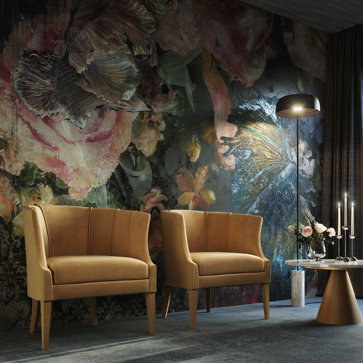 Tucker Velvet Chair Cognac