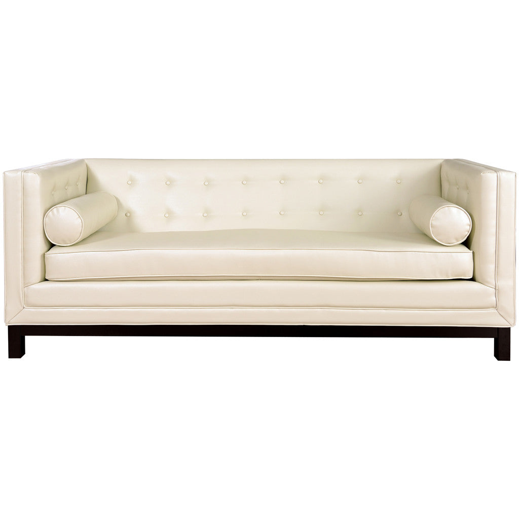 Ziv Cream Leather Sofa