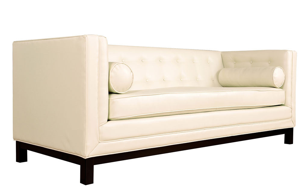 Ziv Cream Leather Sofa