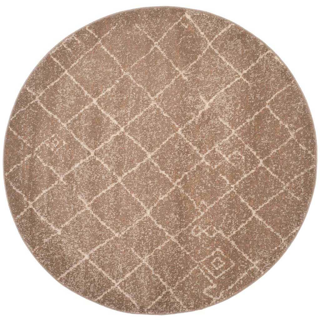 Tunisia Brown Round Rug - Froy.com