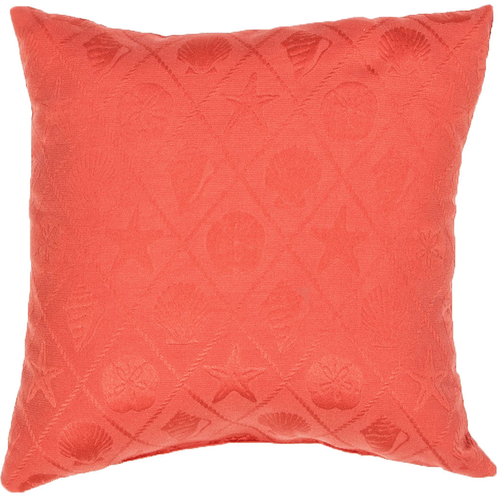 Veranda Od Shell Trellis Poppy Red Pillow