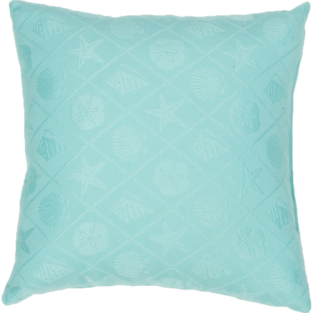 Veranda Od Shell Trellis Turquoise Pillow