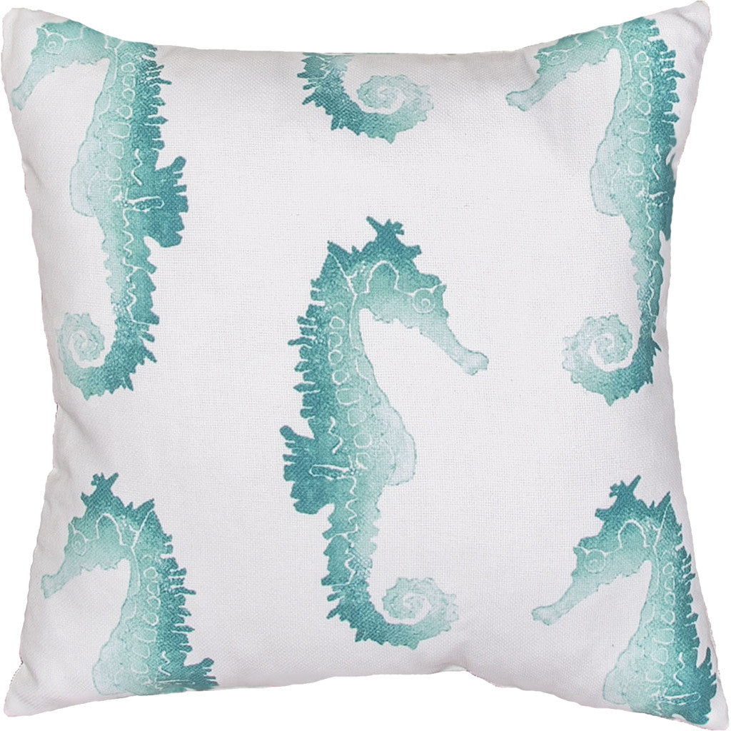 Veranda Odl Seahorse Bright White/Porcelain Green Pillow