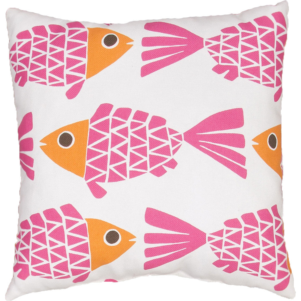 Veranda Odl Go Fish Cloud Dancer/Hot Pink Pillow