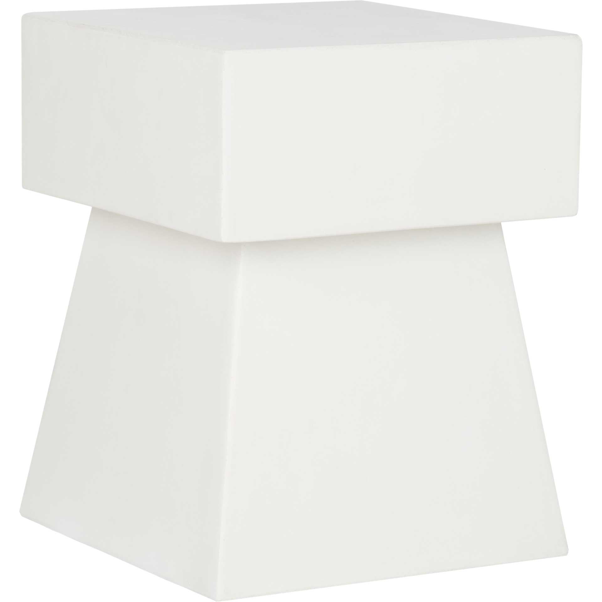 Zeus Modern Concrete Accent Table Ivory