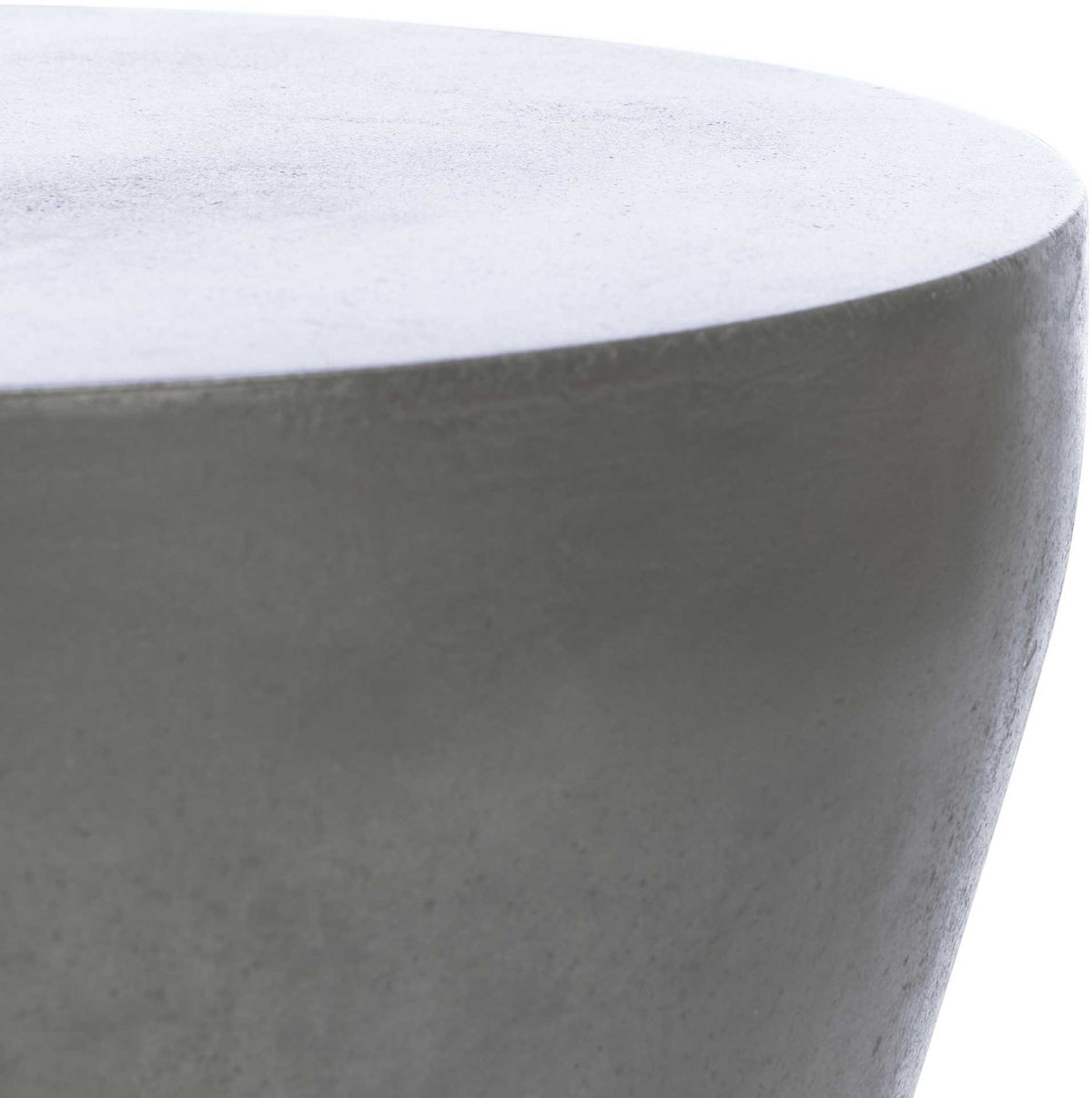 Smooth round top and gently curved rim highlight the dark gray concrete finish