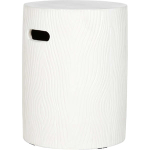 Tree Modern Concrete Round Accent Table Ivory