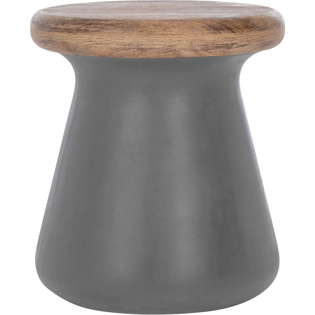 Burgess Modern Concrete Round Accent Table Dark Gray