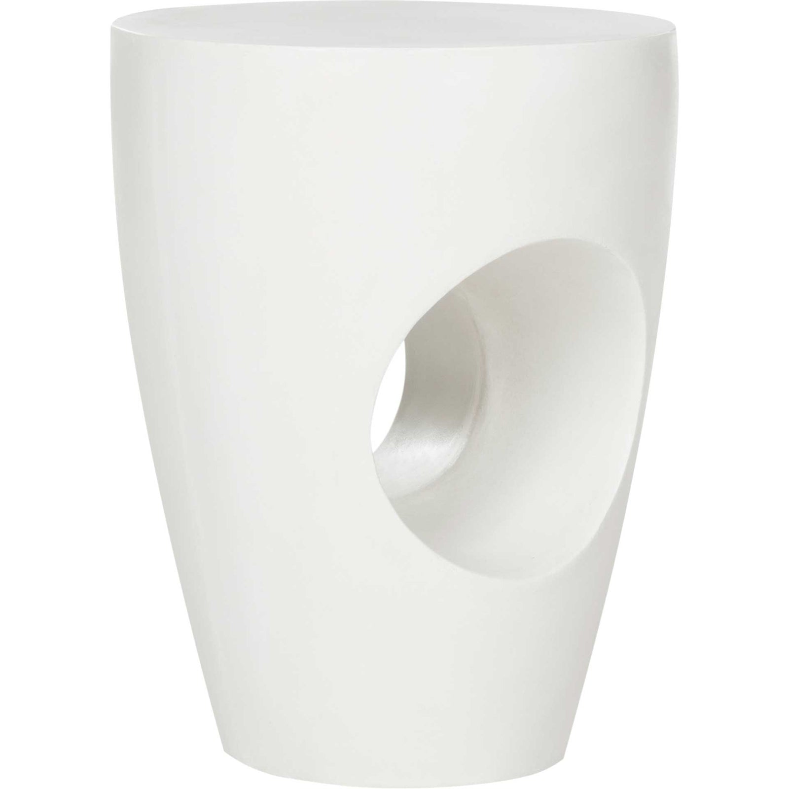 Aimee Modern Concrete Round Accent Table Ivory