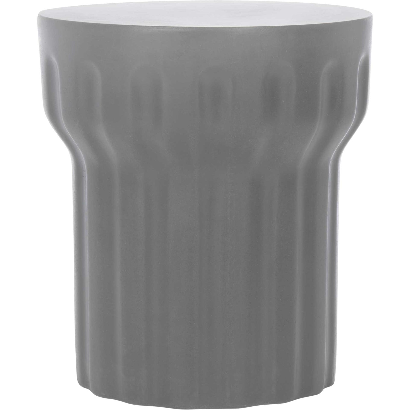 Verdi Modern Concrete Round Accent Table Dark Gray