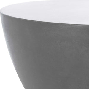 Atalia Modern Concrete Round Accent Table Dark Gray