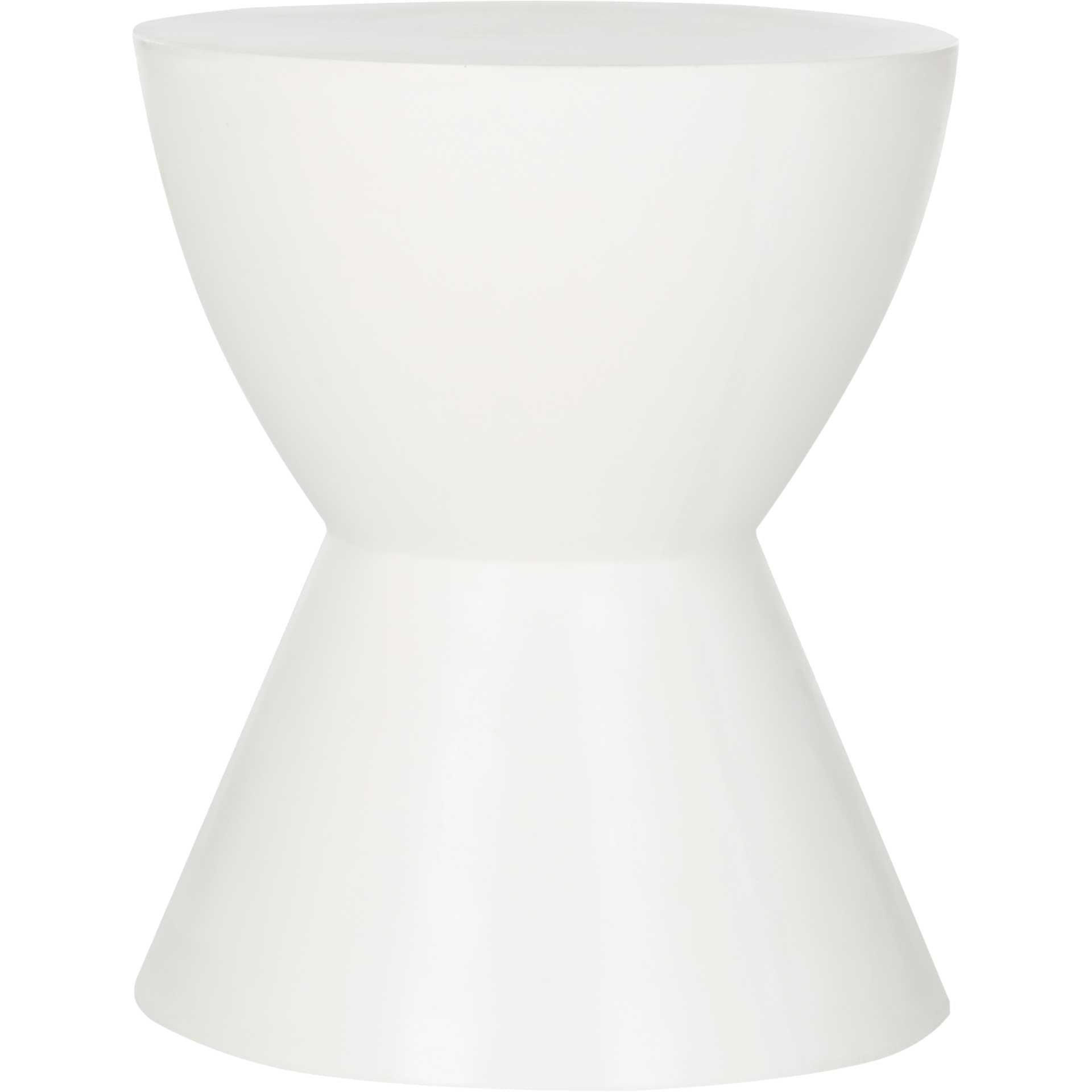 Atalia Modern Concrete Round Accent Table Ivory