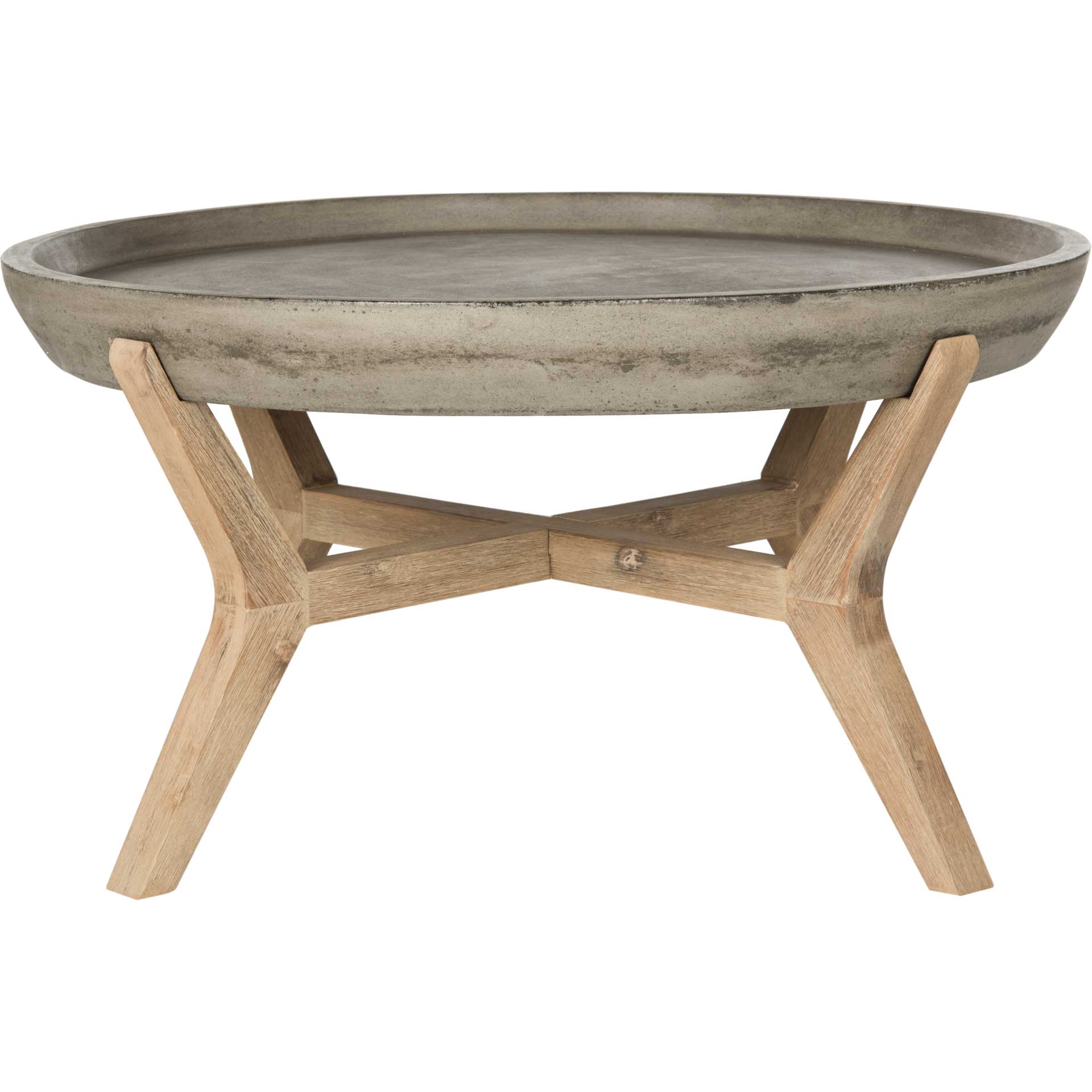 Wynona Modern Concrete Round Coffee Table Dark Gray
