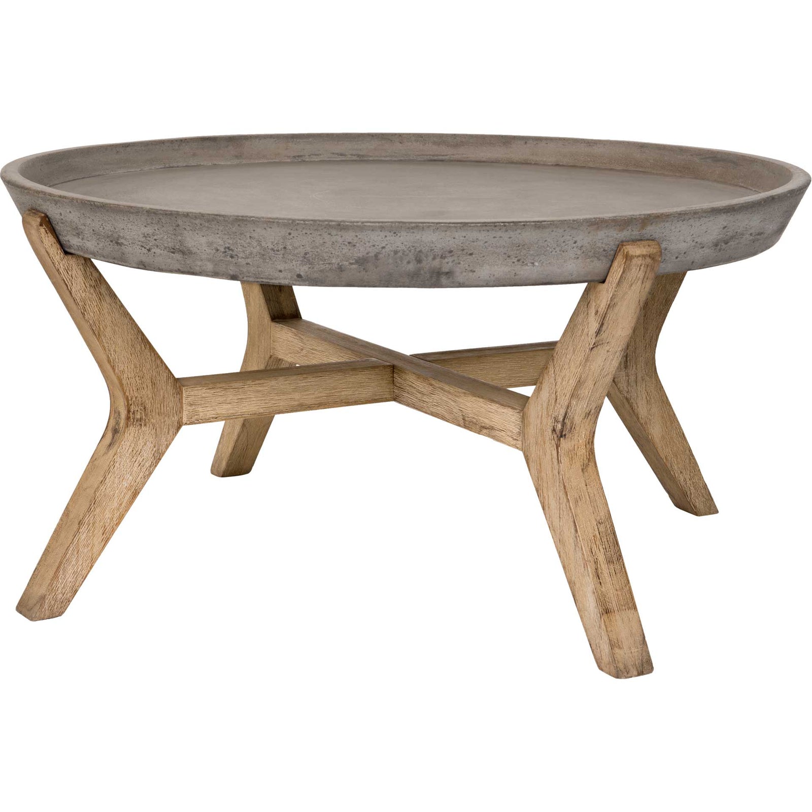 Wynona Modern Concrete Round Coffee Table Dark Gray