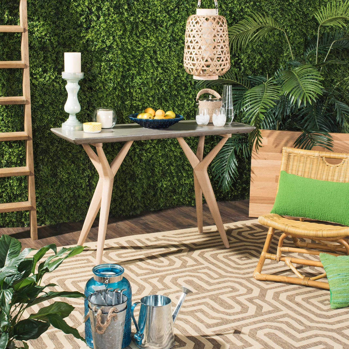 Rafin Modern Concrete Console Dark Gray