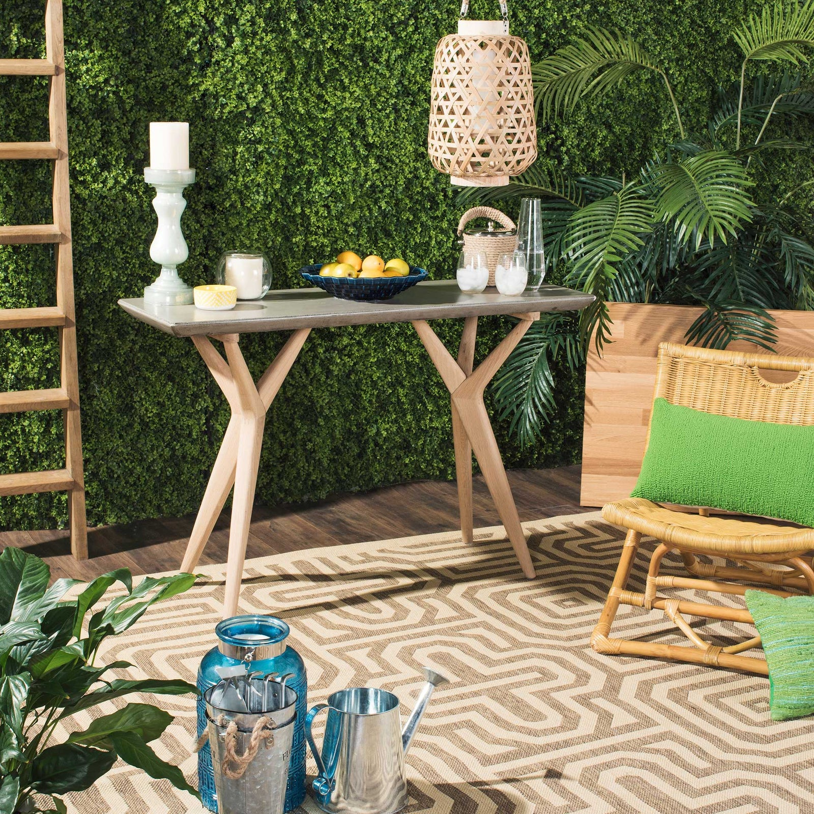 Rafin Modern Concrete Console Dark Gray