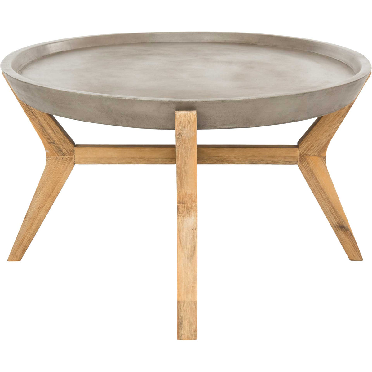 Hagan Modern Concrete Oval Coffee Table Dark Gray