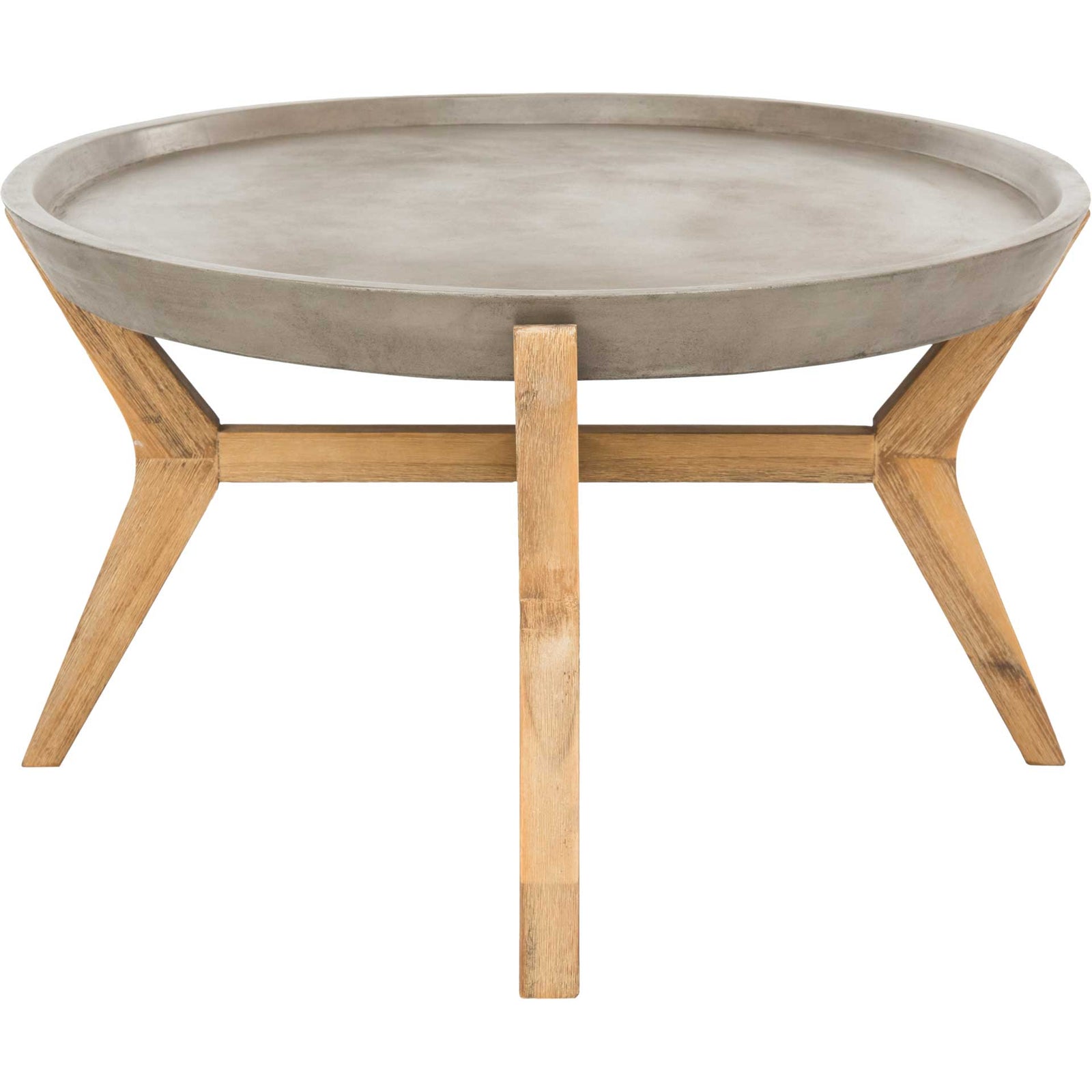 Hagan Modern Concrete Oval Coffee Table Dark Gray