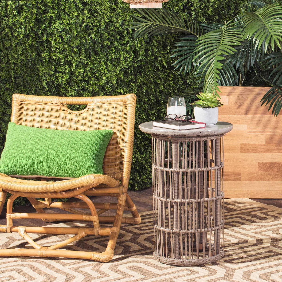 Fairmont Modern Concrete Side Table Dark Gray